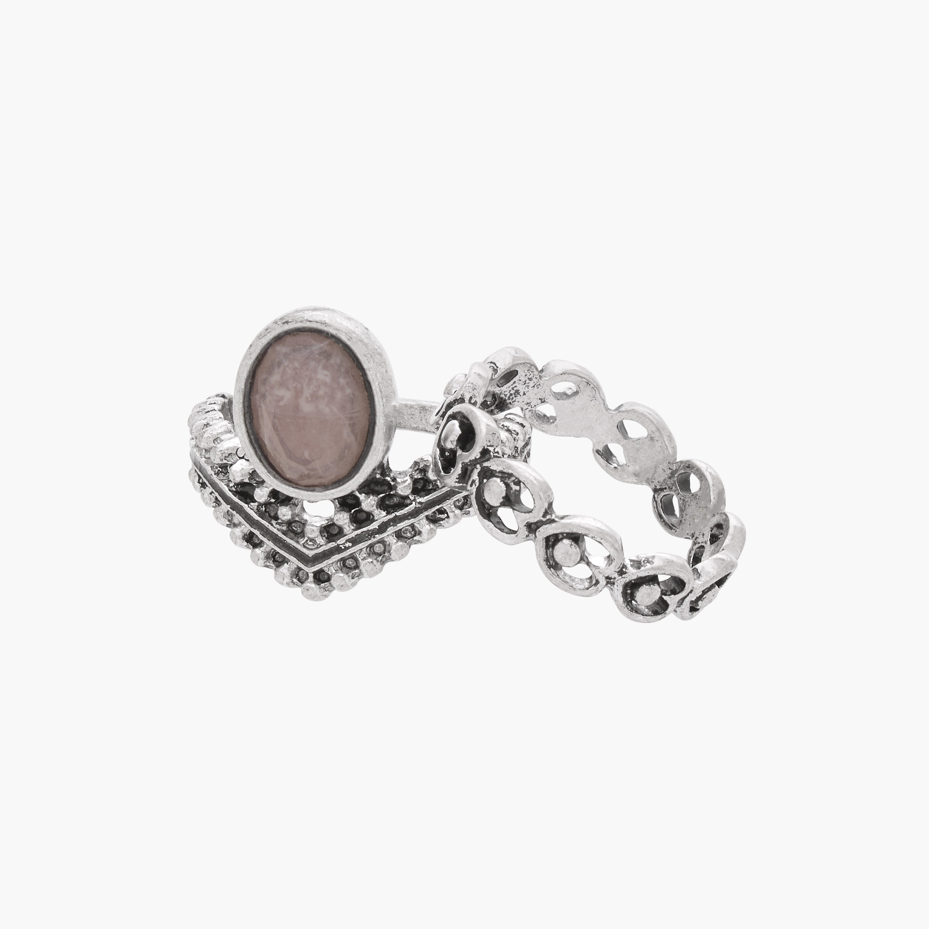 طقم خواتم متنوع مكون من 5 قطع - S-M-women-watchesandjewellery-jewellery-rings-image-3