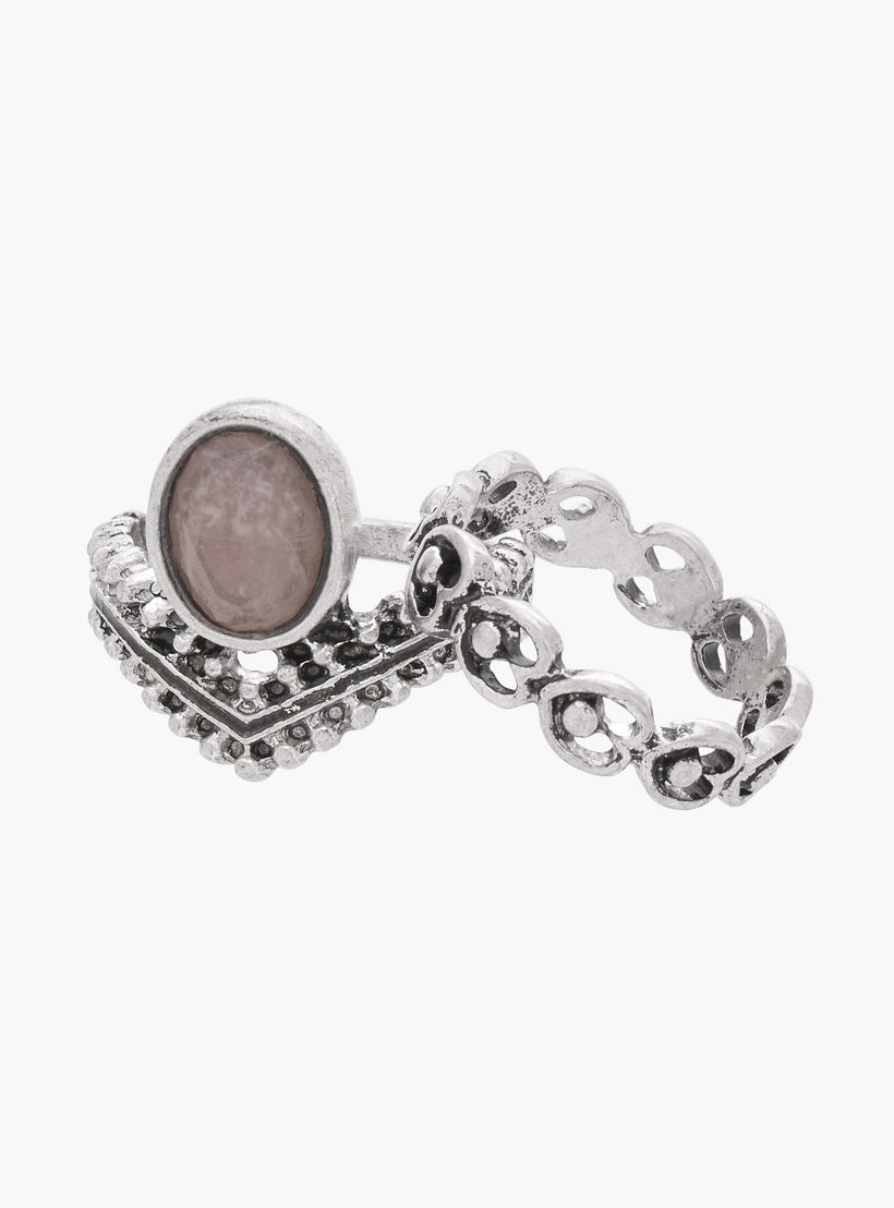 طقم خواتم متنوع مكون من 5 قطع - S-M-women-watchesandjewellery-jewellery-rings-image-3
