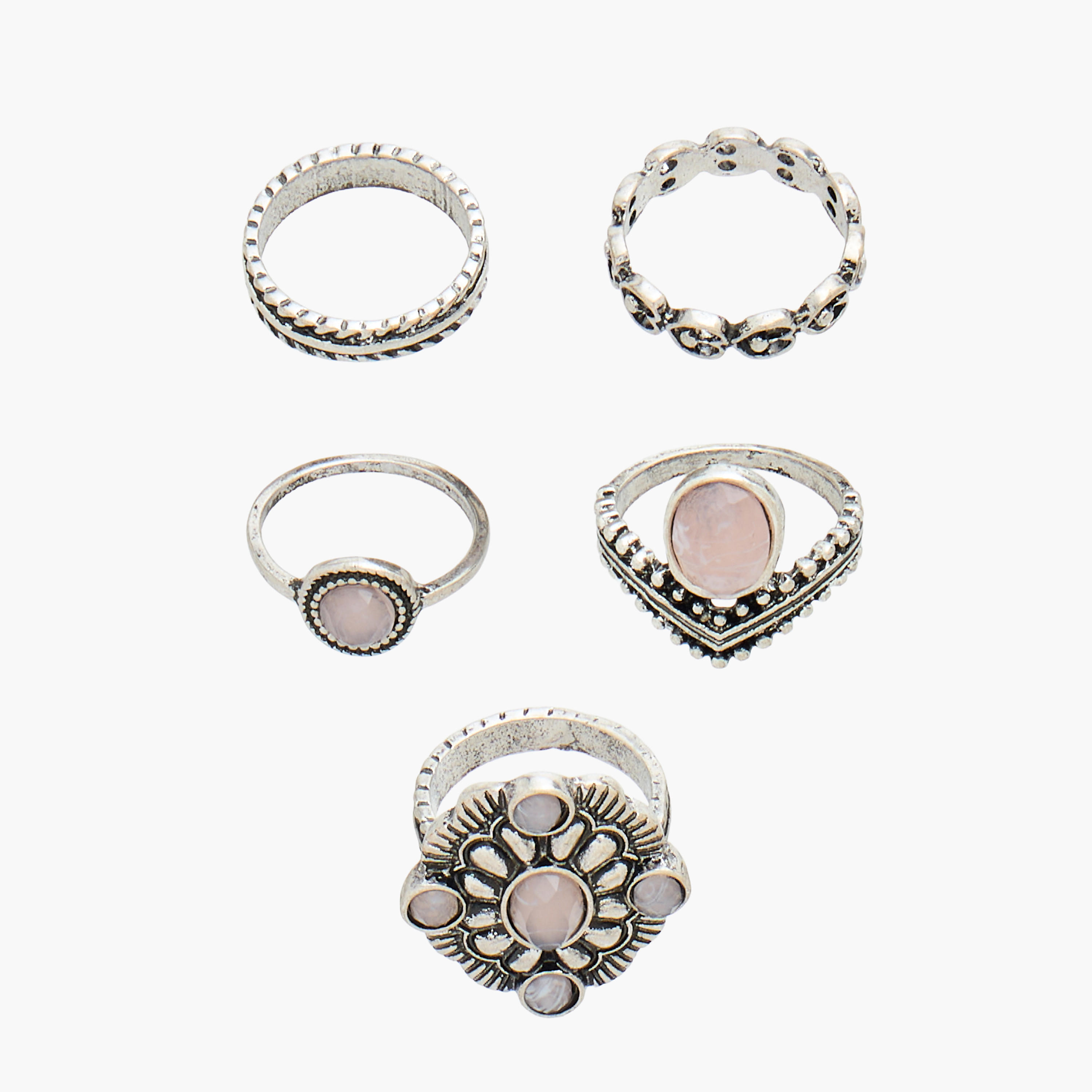 Assorted Oxidised Ring - Set of 5-women-watchesandjewellery-jewellery-rings-image-1