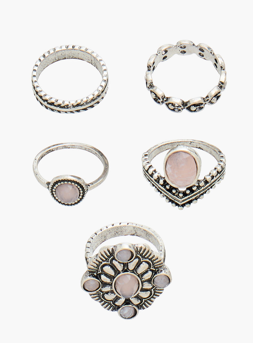 Assorted Oxidised Ring - Set of 5-women-watchesandjewellery-jewellery-rings-image-1