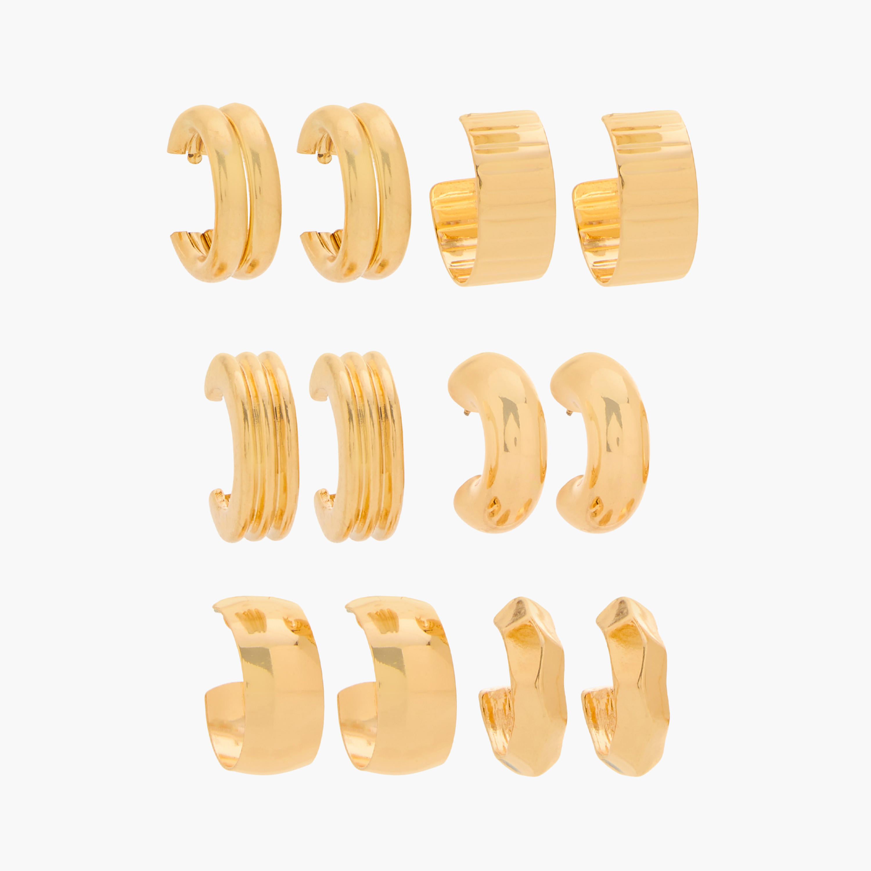Assorted Hoop Earrings with Pushback Closure - Set of 6-women-watchesandjewellery-jewellery-earrings-image-1