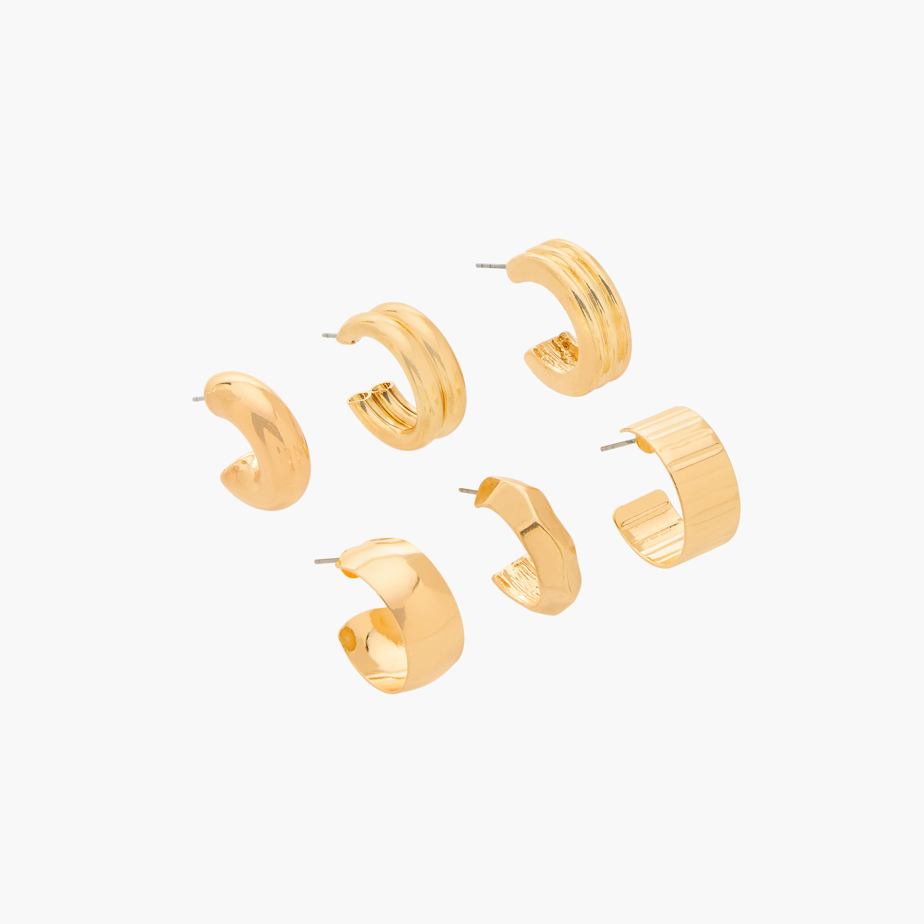 حلقان طوق متنوعة بمكبس إغلاق خلفي - طقم من 6-women-watchesandjewellery-jewellery-earrings-image-2