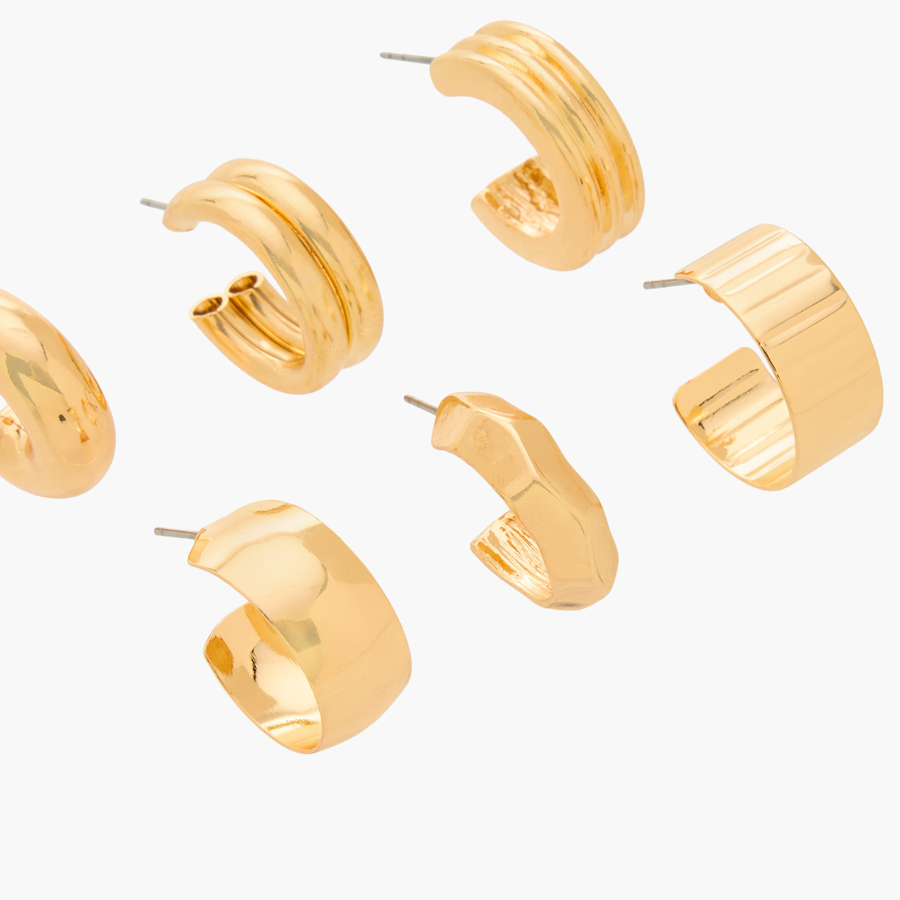 حلقان طوق متنوعة بمكبس إغلاق خلفي - طقم من 6-women-watchesandjewellery-jewellery-earrings-image-3