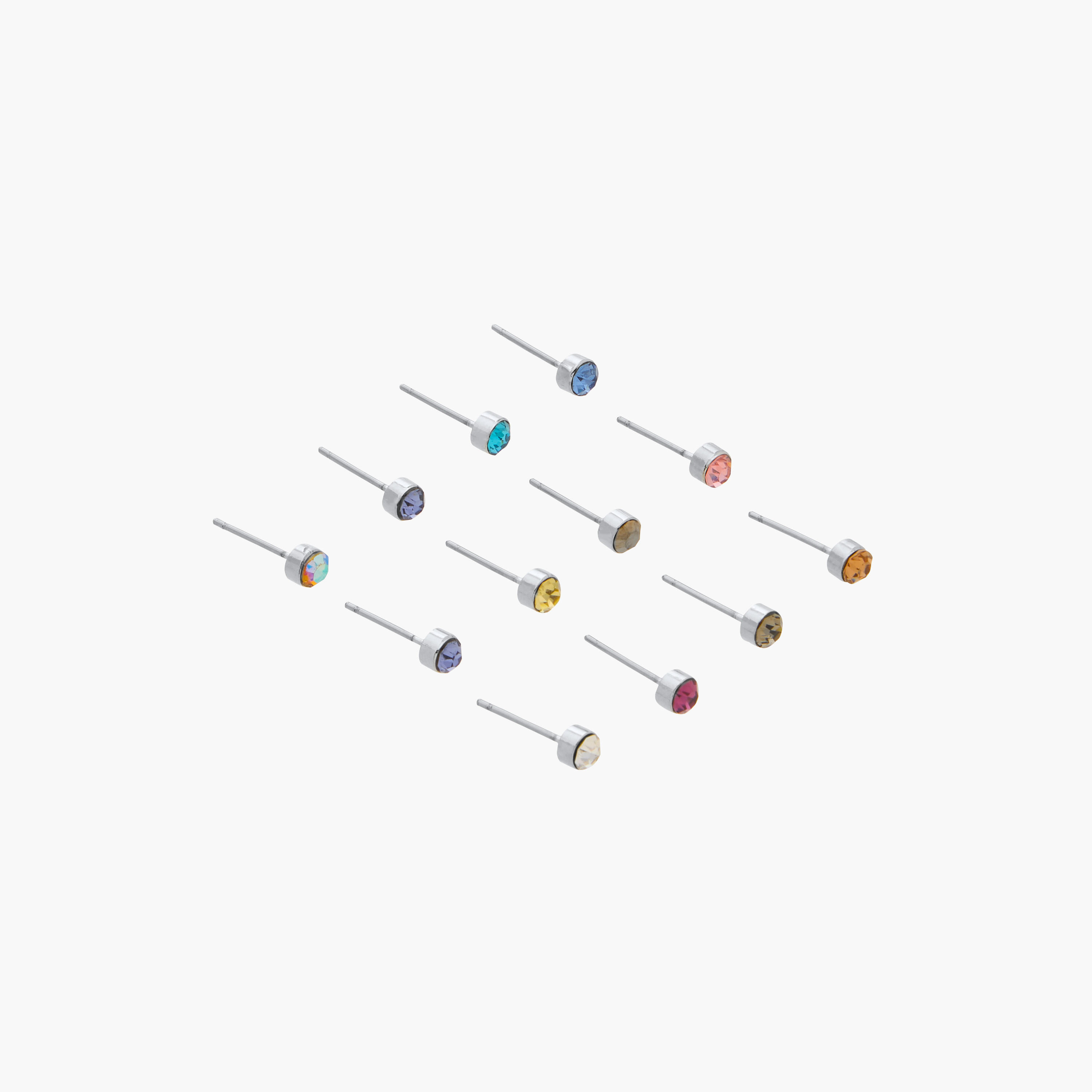 حلقان مرصعة مزينة بمكبس إغلاق خلفي - طقم من 12 زوج-women-watchesandjewellery-jewellery-earrings-image-2