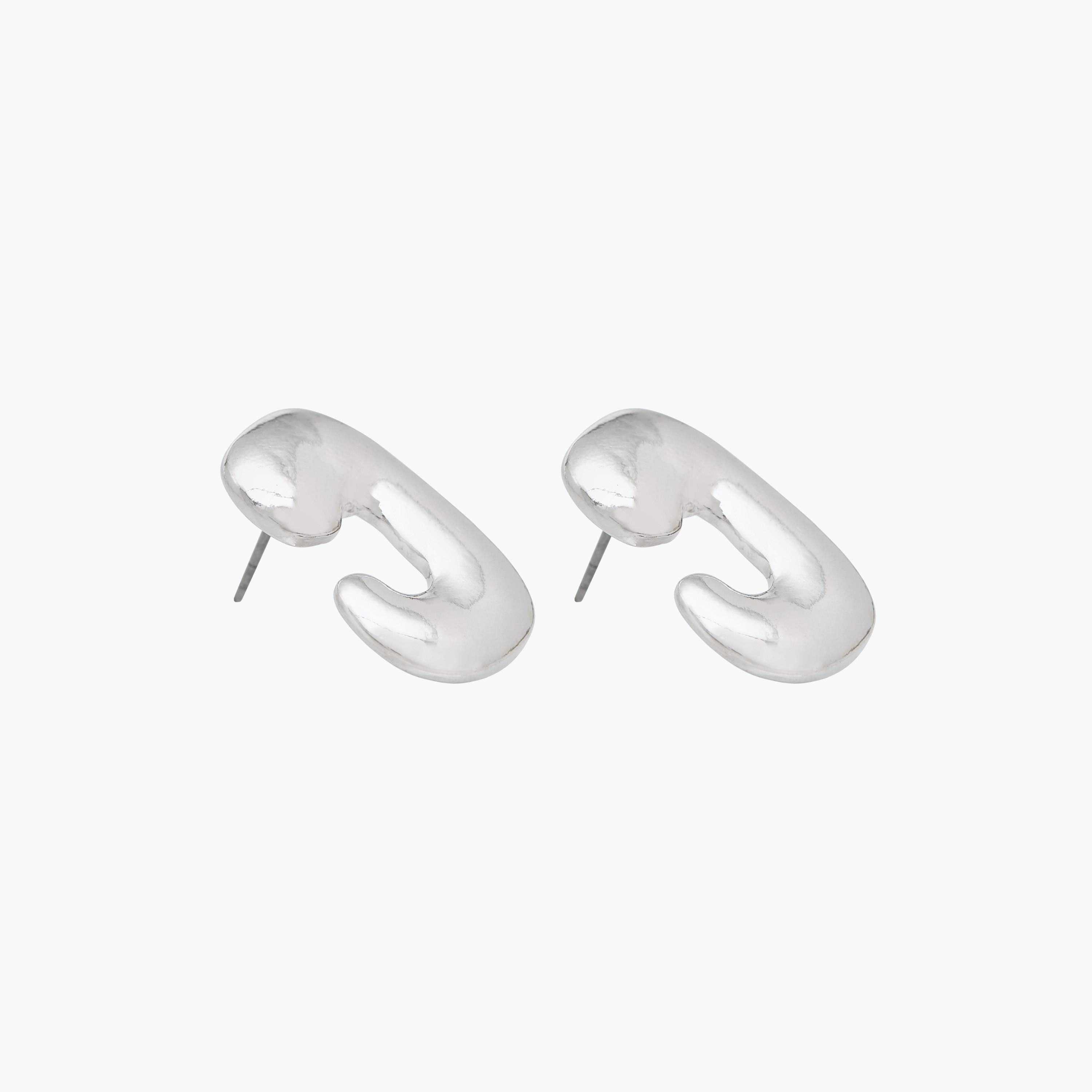 Diamante Embellished C-Shaped Stud Earrings with Pushback Closure - Set of 2-women-watchesandjewellery-jewellery-earrings-image-2