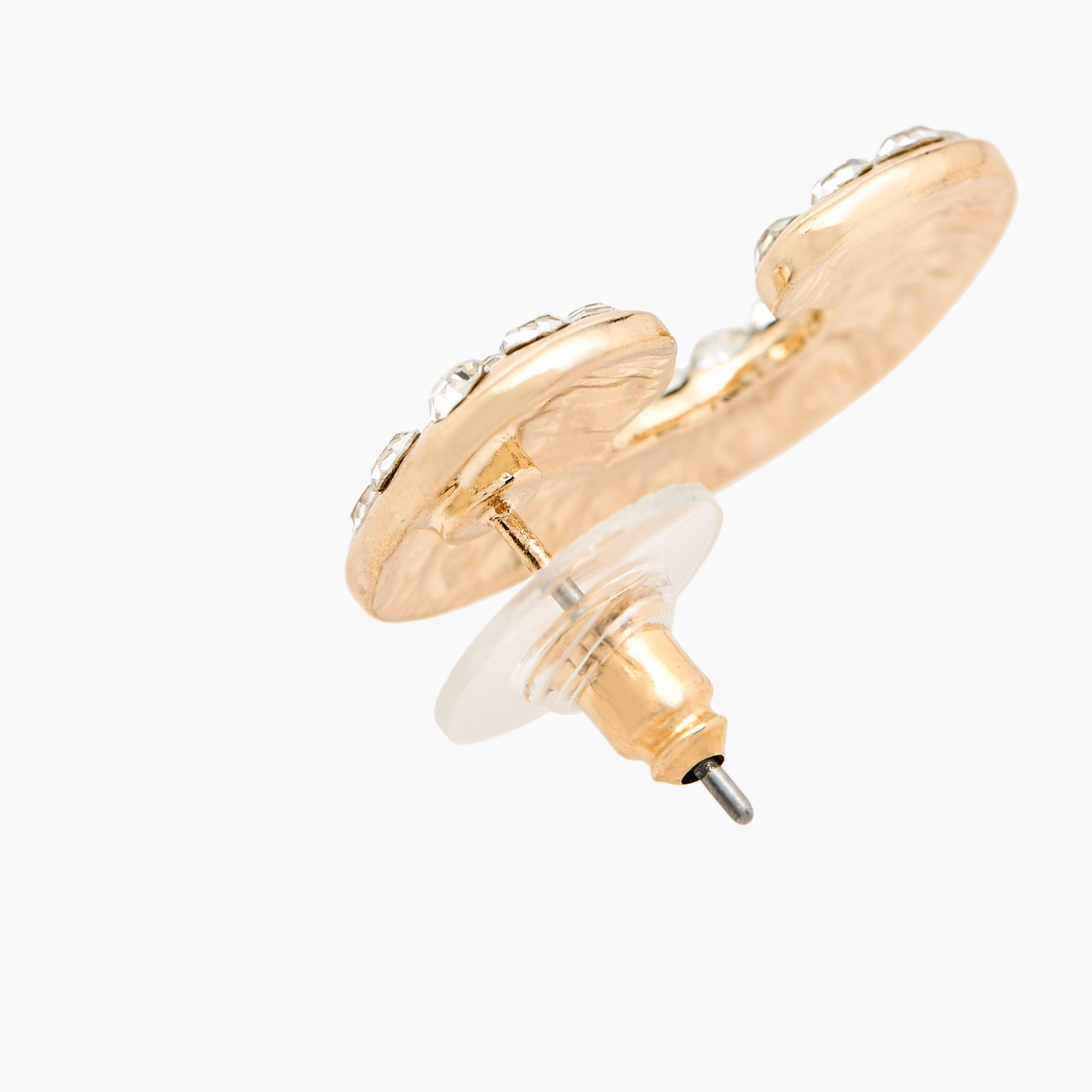 Metallic Earrings with Pushback Closure - Set of 2-women-watchesandjewellery-jewellery-earrings-image-5