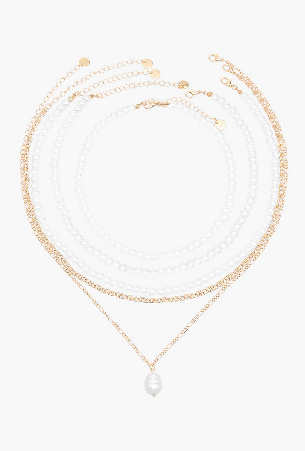 عقد ميتاليك بمشبك إغلاق - طقم من 5 قطع-women-watchesandjewellery-jewellery-necklacesandpendants-image-1