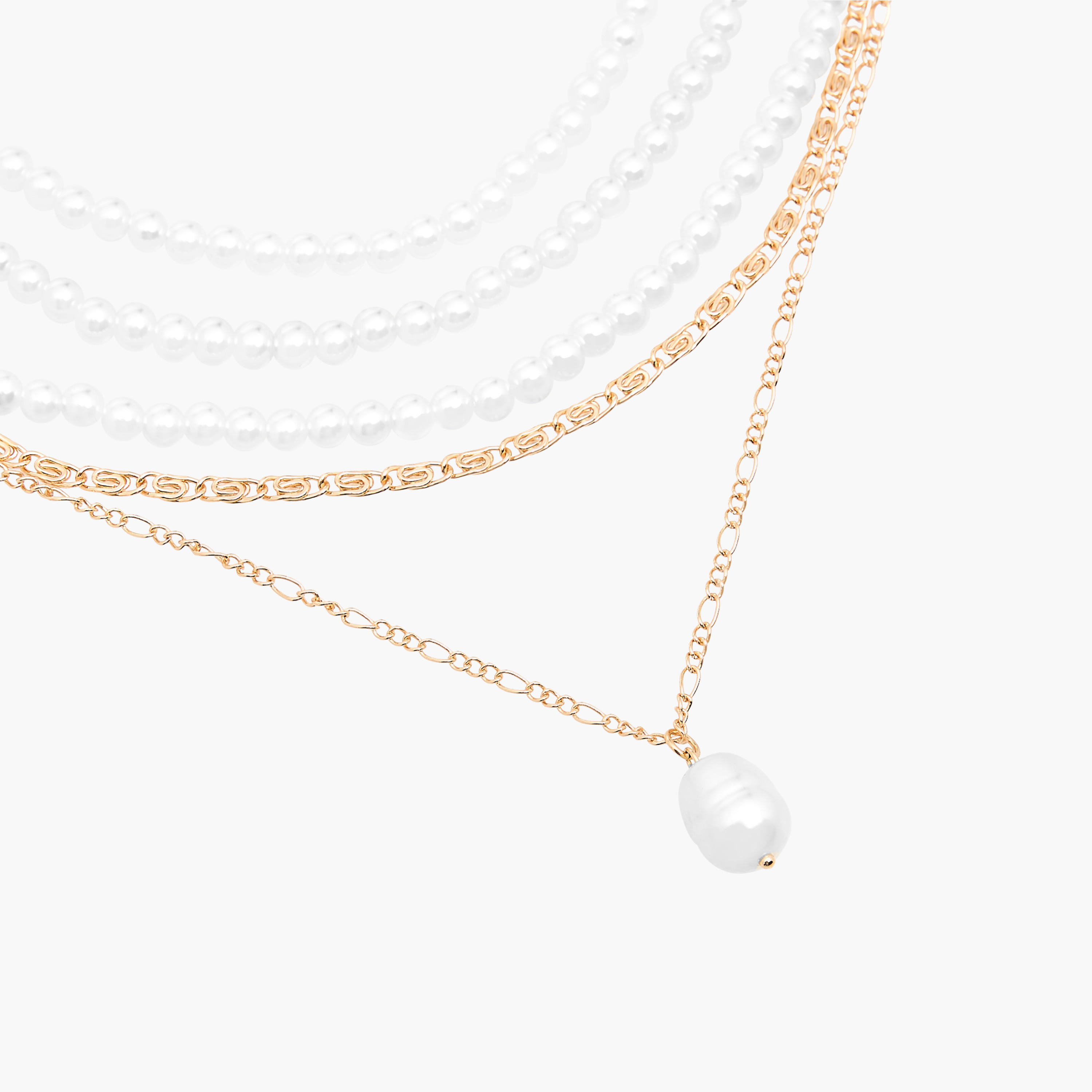 عقد ميتاليك بمشبك إغلاق - طقم من 5 قطع-women-watchesandjewellery-jewellery-necklacesandpendants-image-6