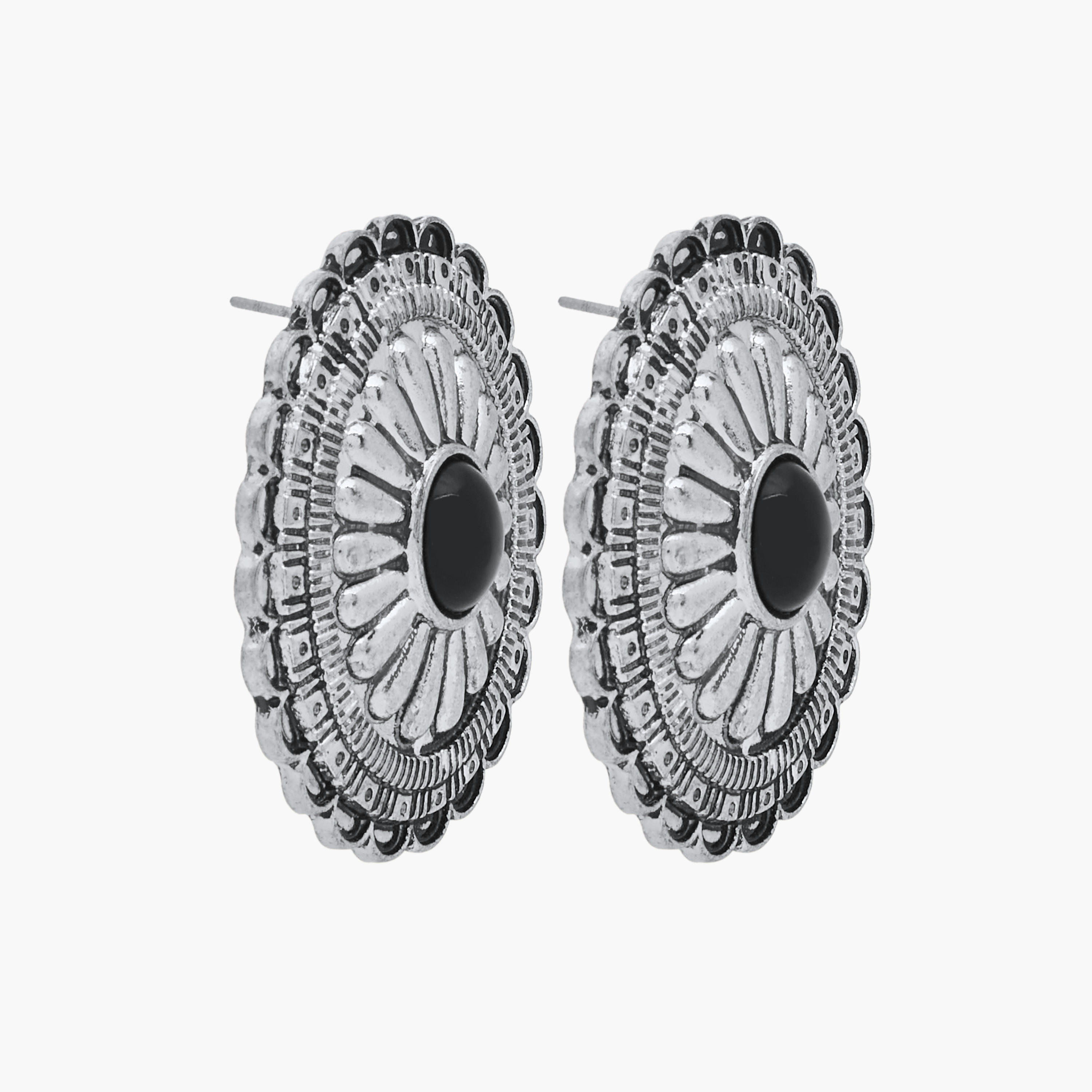 Oxidised Stud Earrings with Pushback Closure-women-watchesandjewellery-jewellery-earrings-image-2