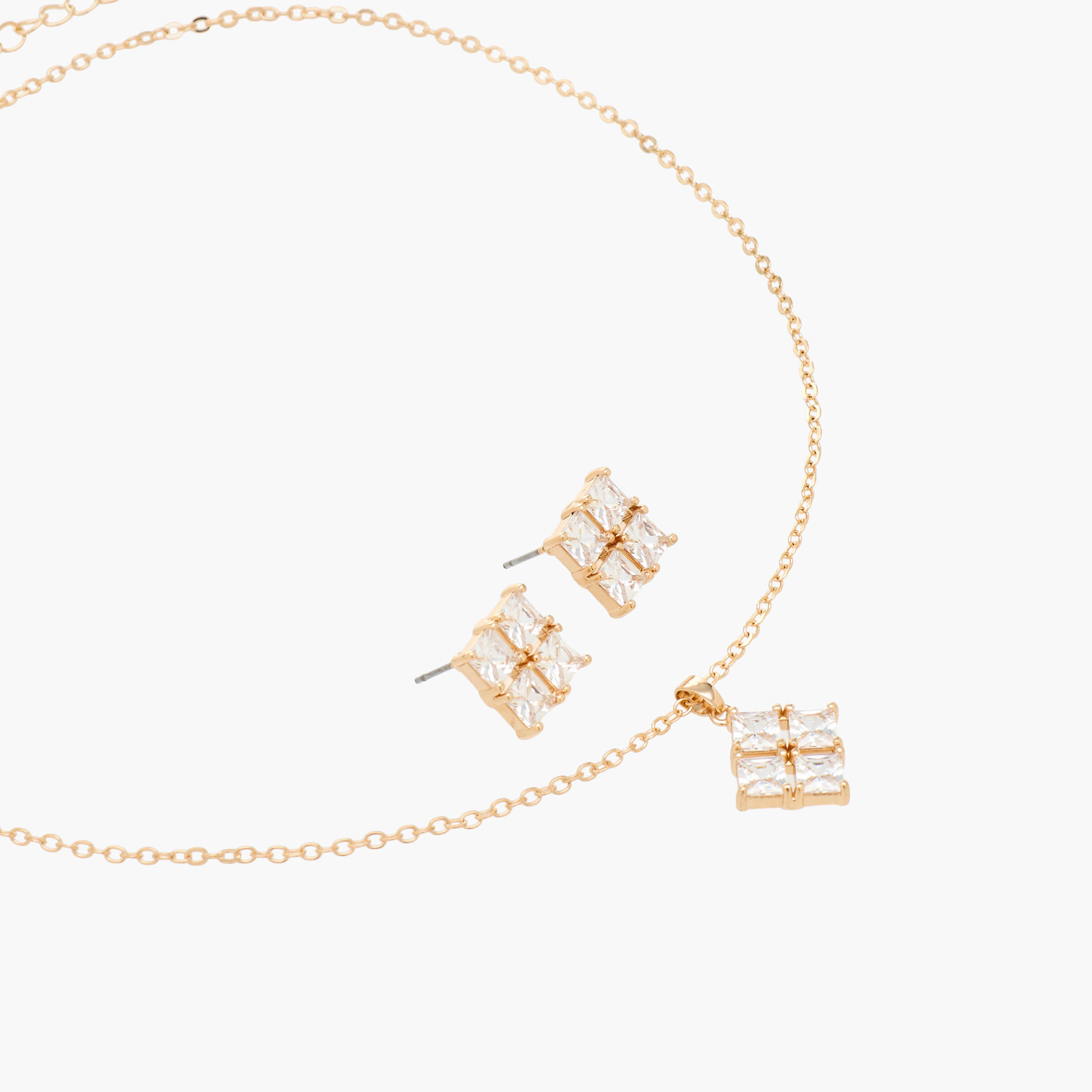 Stone Embellished Pendant Necklace and Earrings Set-women-watchesandjewellery-jewellery-jewellerysets-image-3