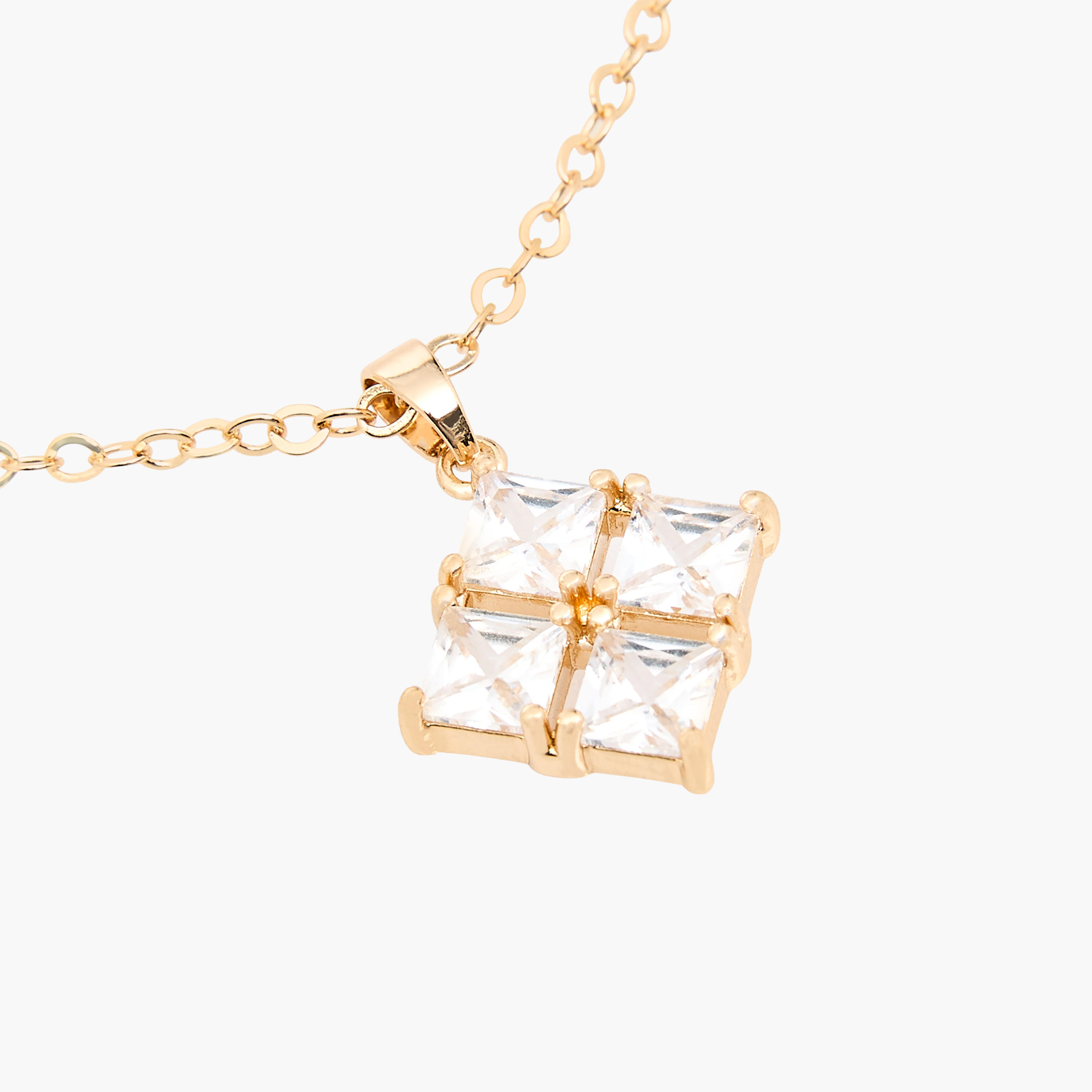 Cubic Zirconia Pendant Necklace and Earrings Set-women-watchesandjewellery-jewellery-jewellerysets-image-5