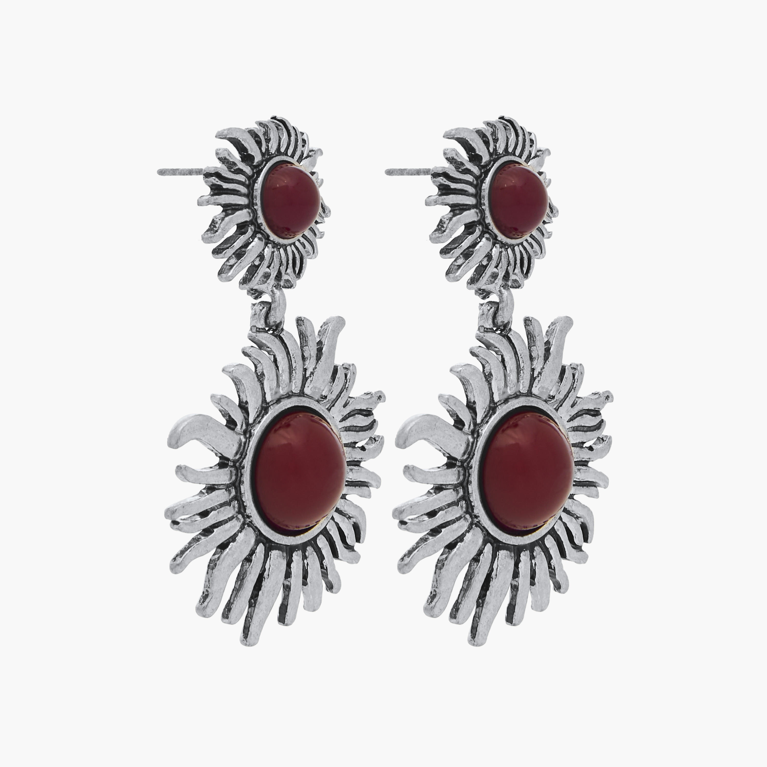 Oxidised Embellished Dangler Earrings with Pushback Closure-women-watchesandjewellery-jewellery-earrings-image-2