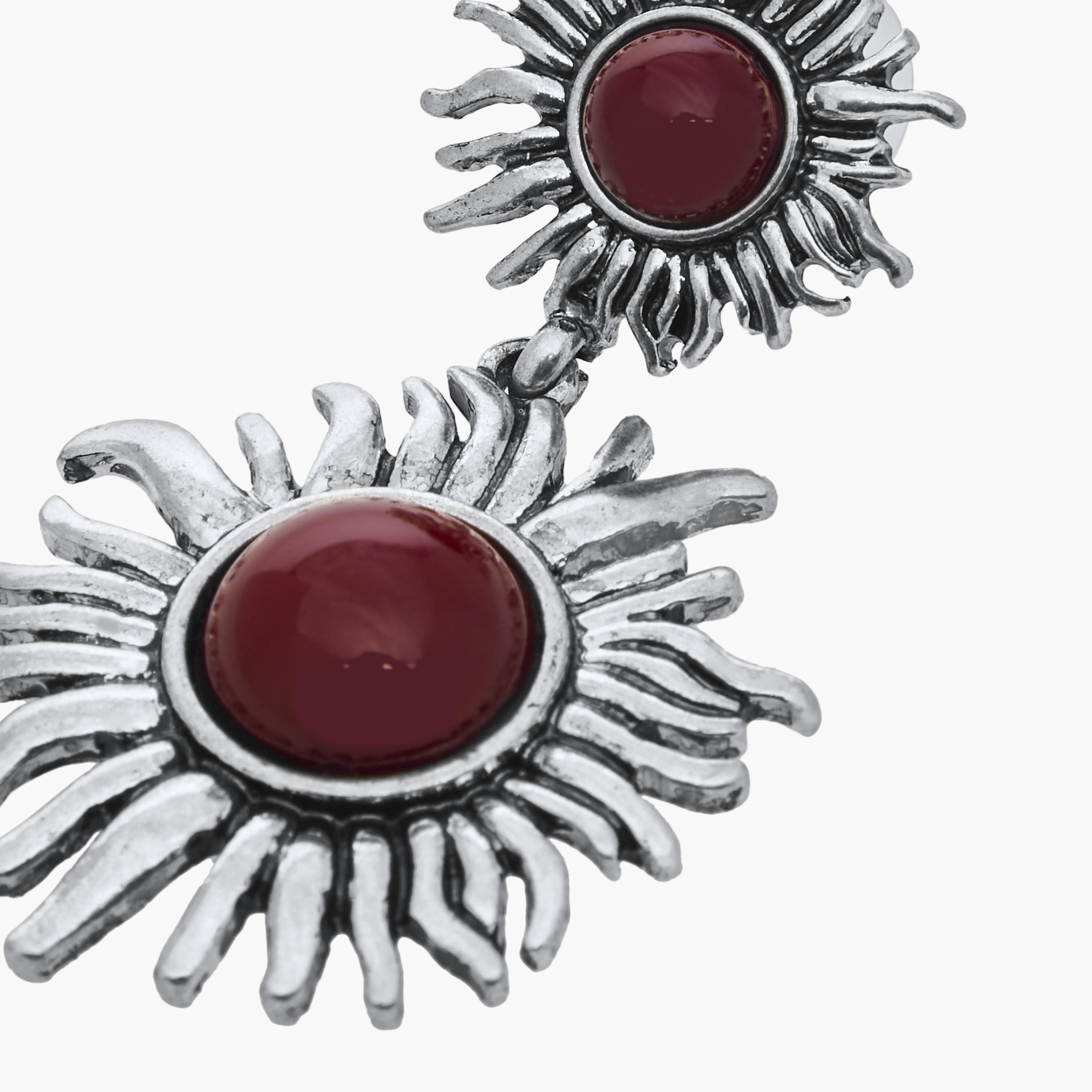 Oxidised Embellished Dangler Earrings with Pushback Closure-women-watchesandjewellery-jewellery-earrings-image-3
