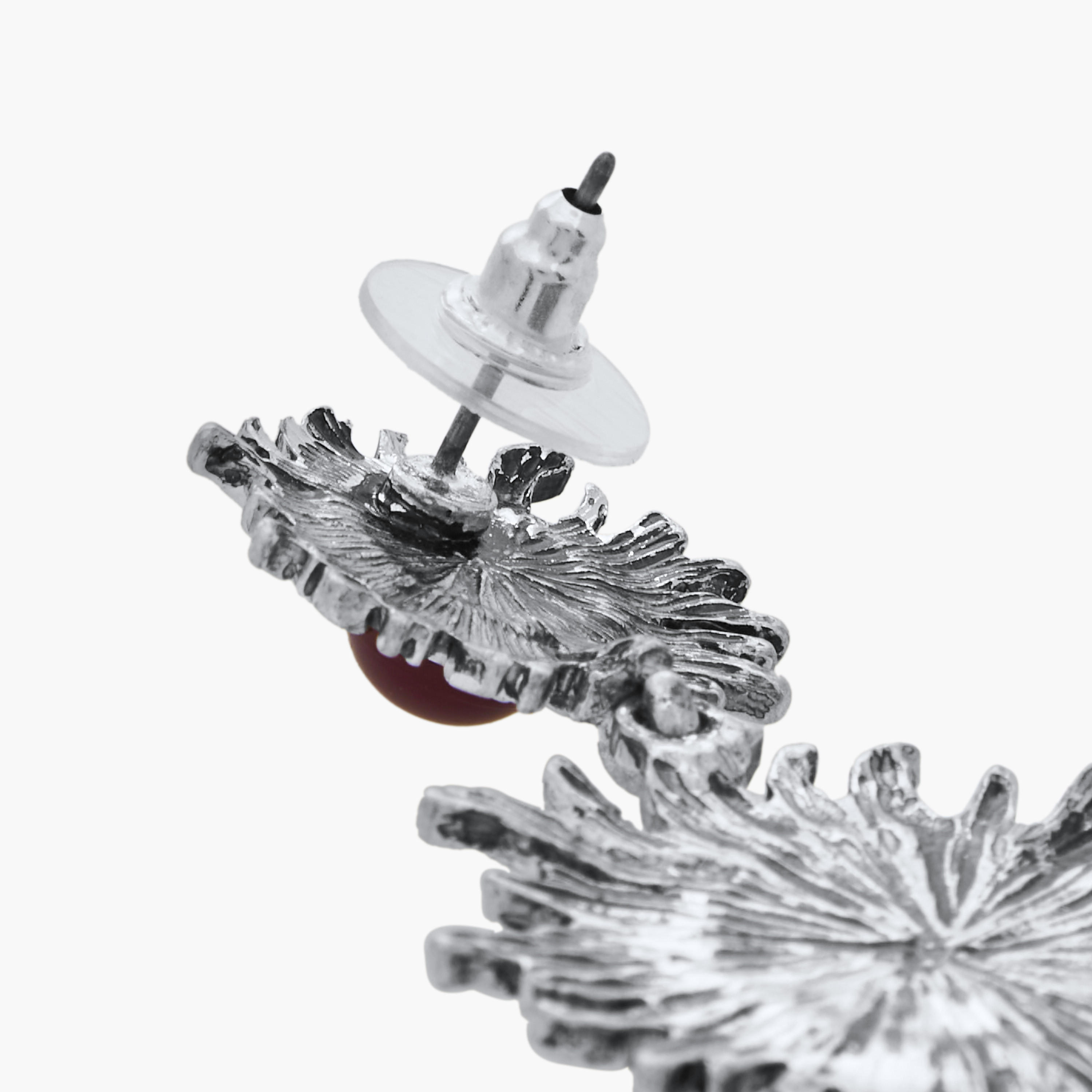 Oxidised Embellished Dangler Earrings with Pushback Closure-women-watchesandjewellery-jewellery-earrings-image-4