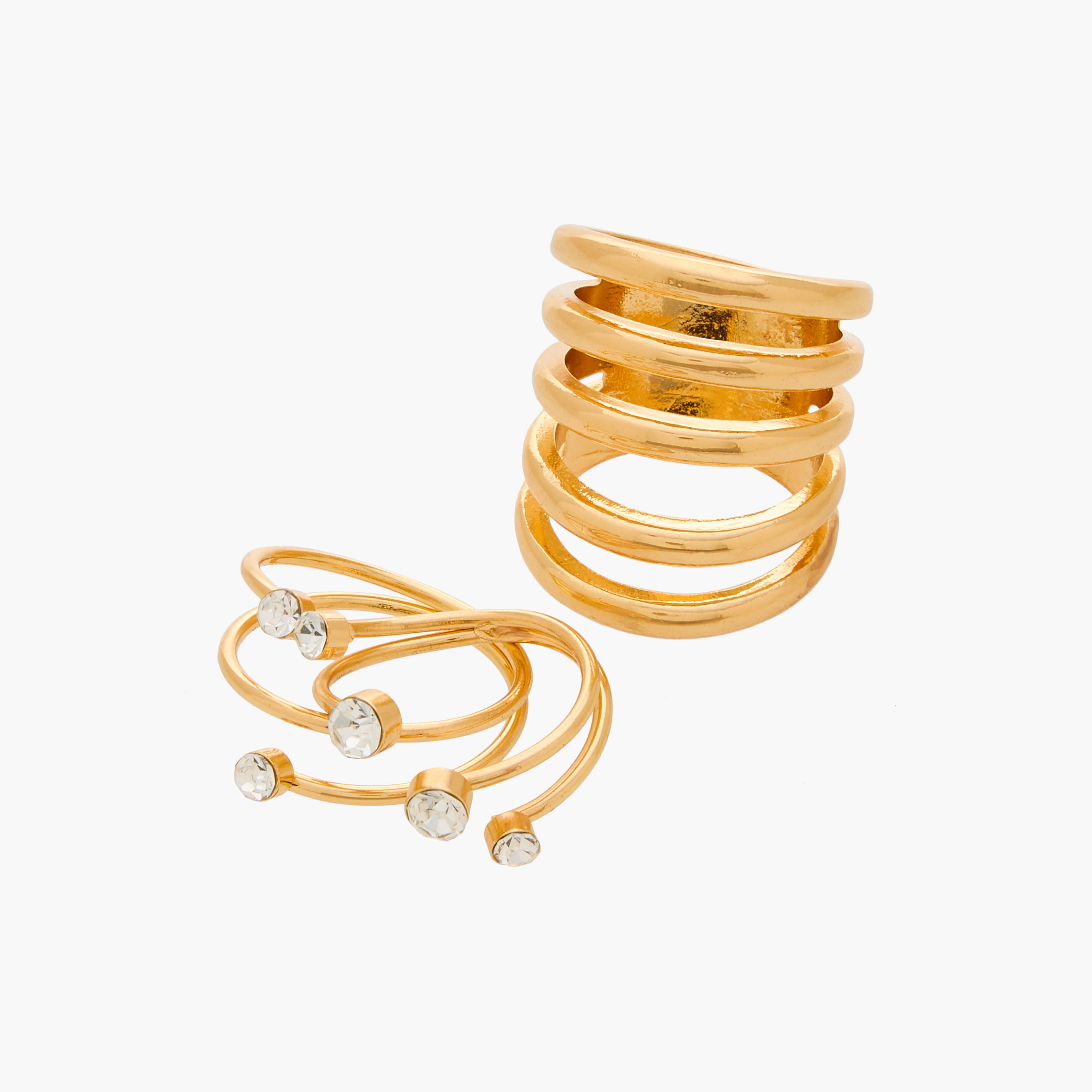 طقم خواتم 3 قطع مزين بأحجار الزيركون - مقاس كبير لكبير جدًا-women-watchesandjewellery-jewellery-rings-image-2