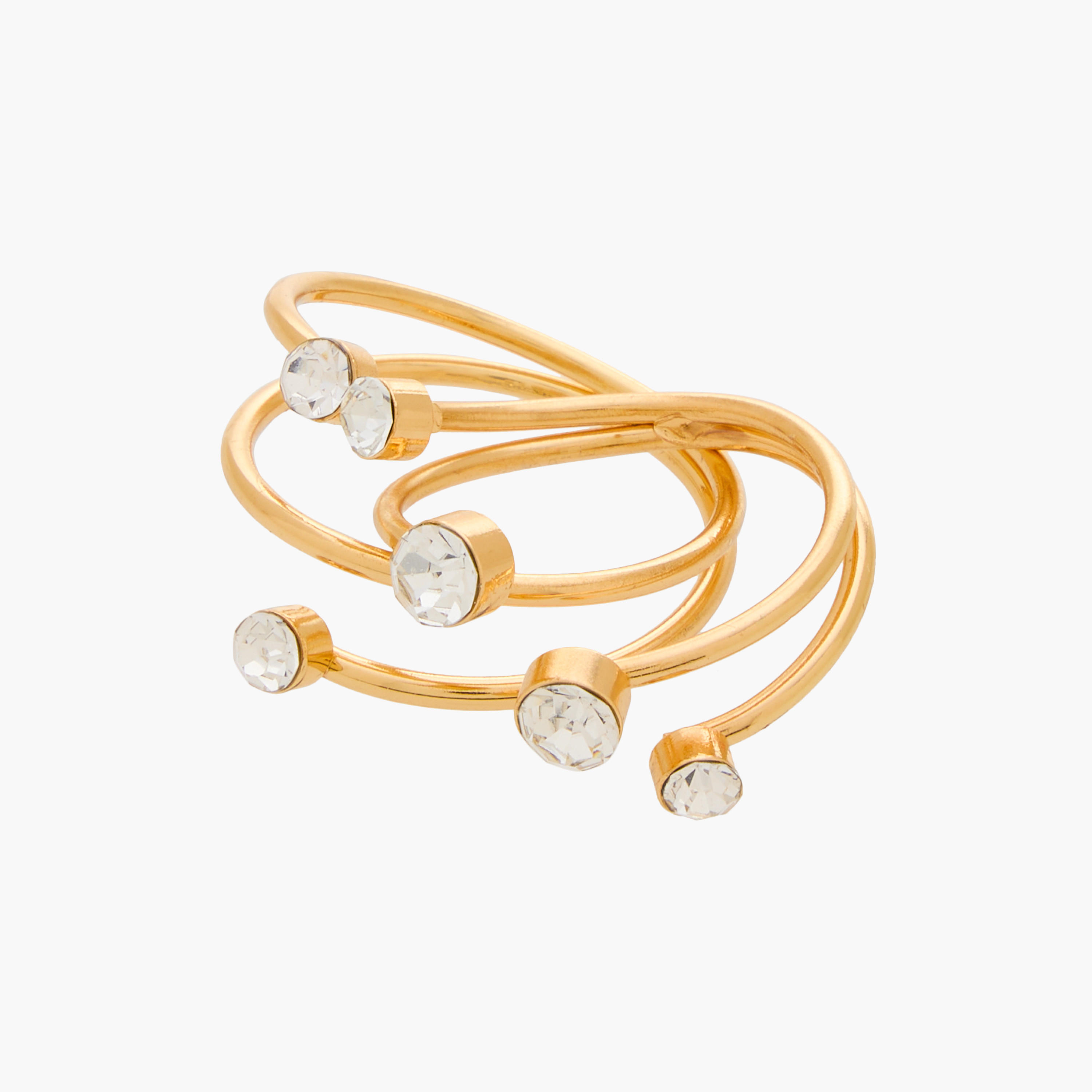 طقم خواتم 3 قطع مزين بأحجار الزيركون - مقاس كبير لكبير جدًا-women-watchesandjewellery-jewellery-rings-image-3