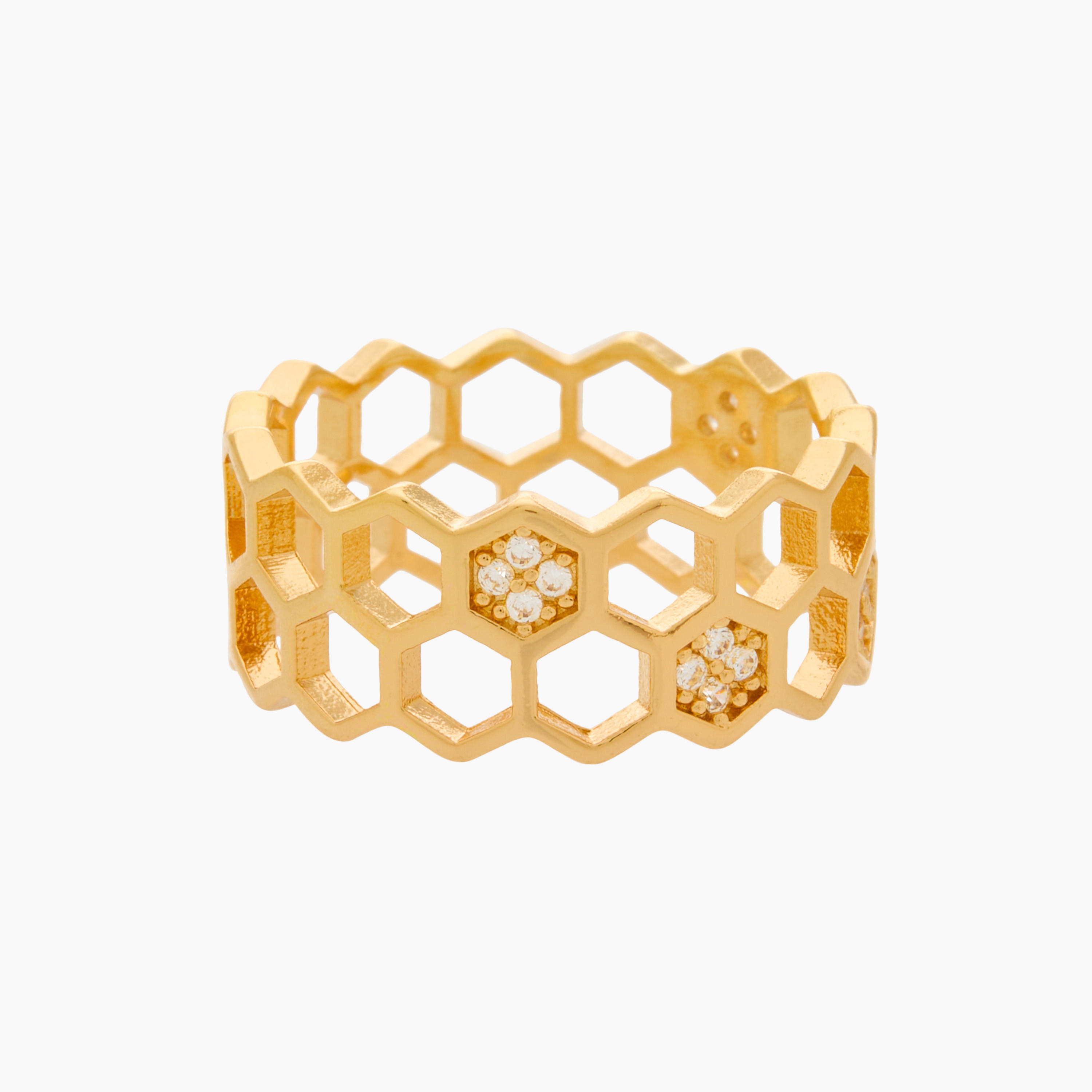 خاتم مزيّن بمكعب زركون - مقاس L-XL-women-watchesandjewellery-jewellery-rings-image-1