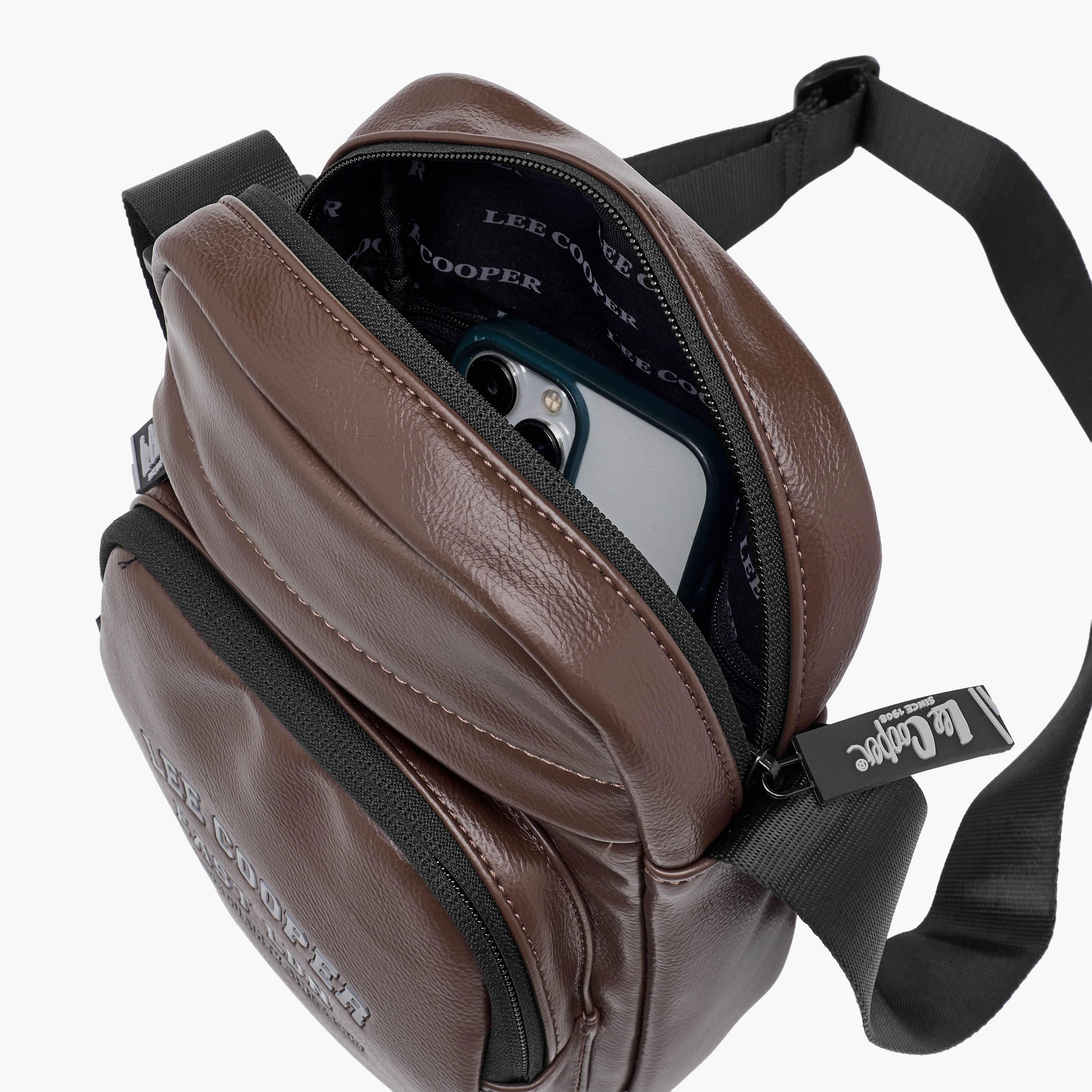 Lee Cooper Men Textured Crossbody Bag-men-bags-image-7