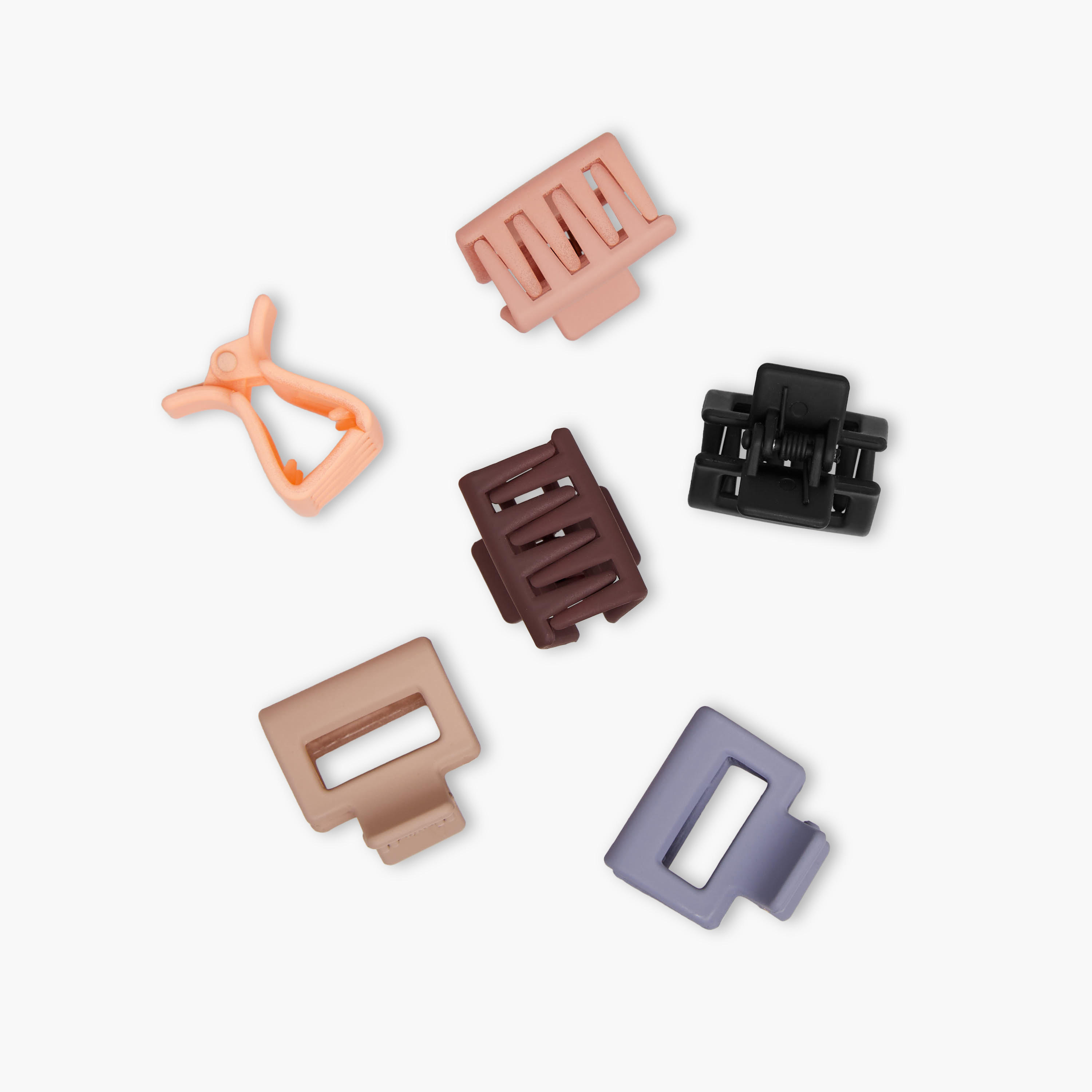 Pack of 6 Rectangular Hair Clamps with Matte Finish-women-hairaccessories-clamps-image-5