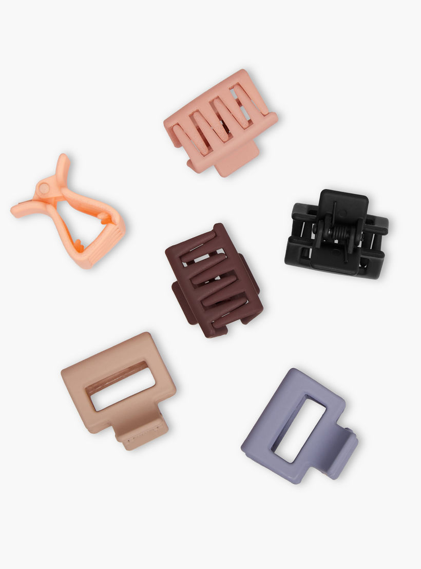 Pack of 6 Rectangular Hair Clamps with Matte Finish-women-hairaccessories-clamps-image-5