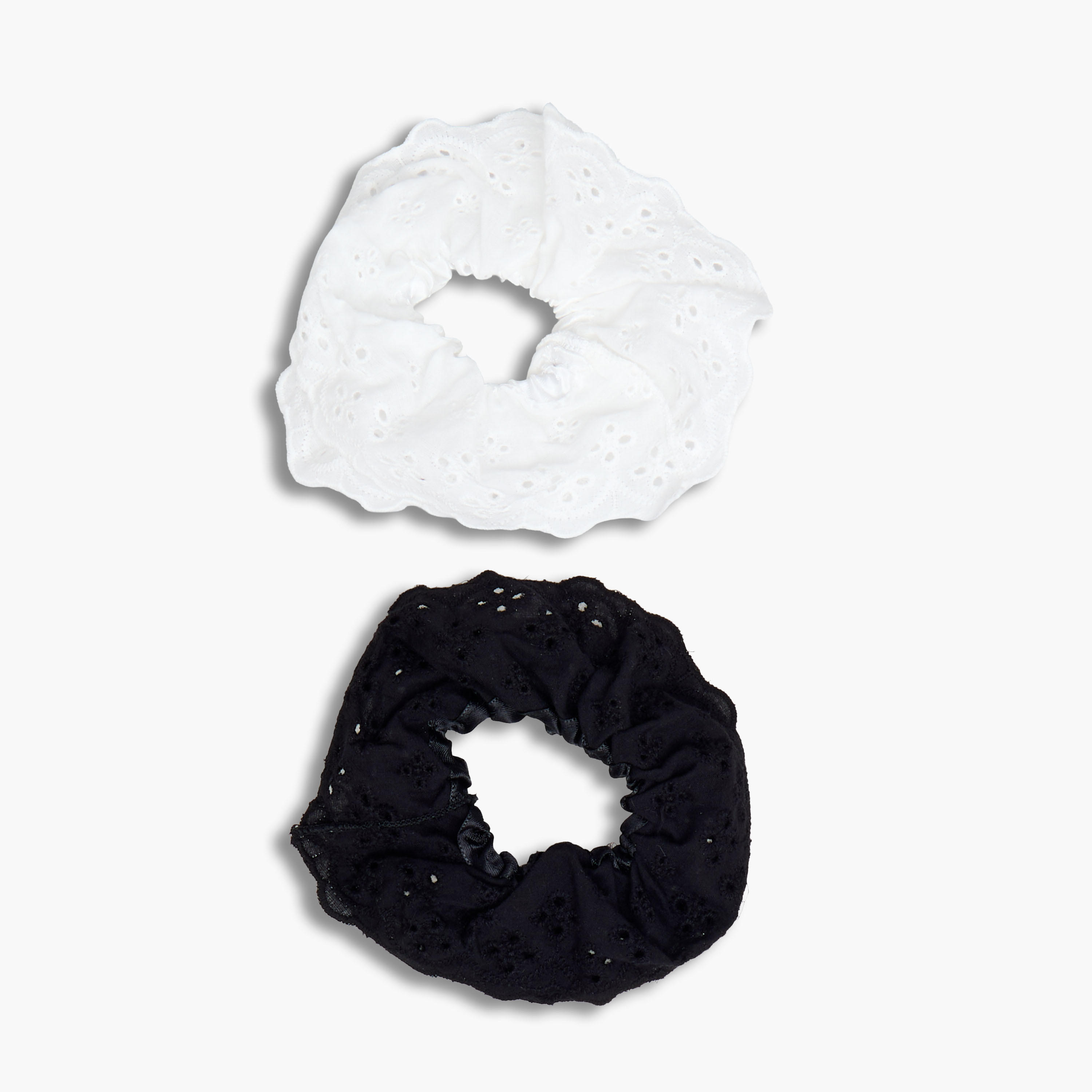 Pack of 2 Schiffli Lace Detail Hair Scrunchie-women-hairaccessories-scrunchies-image-5