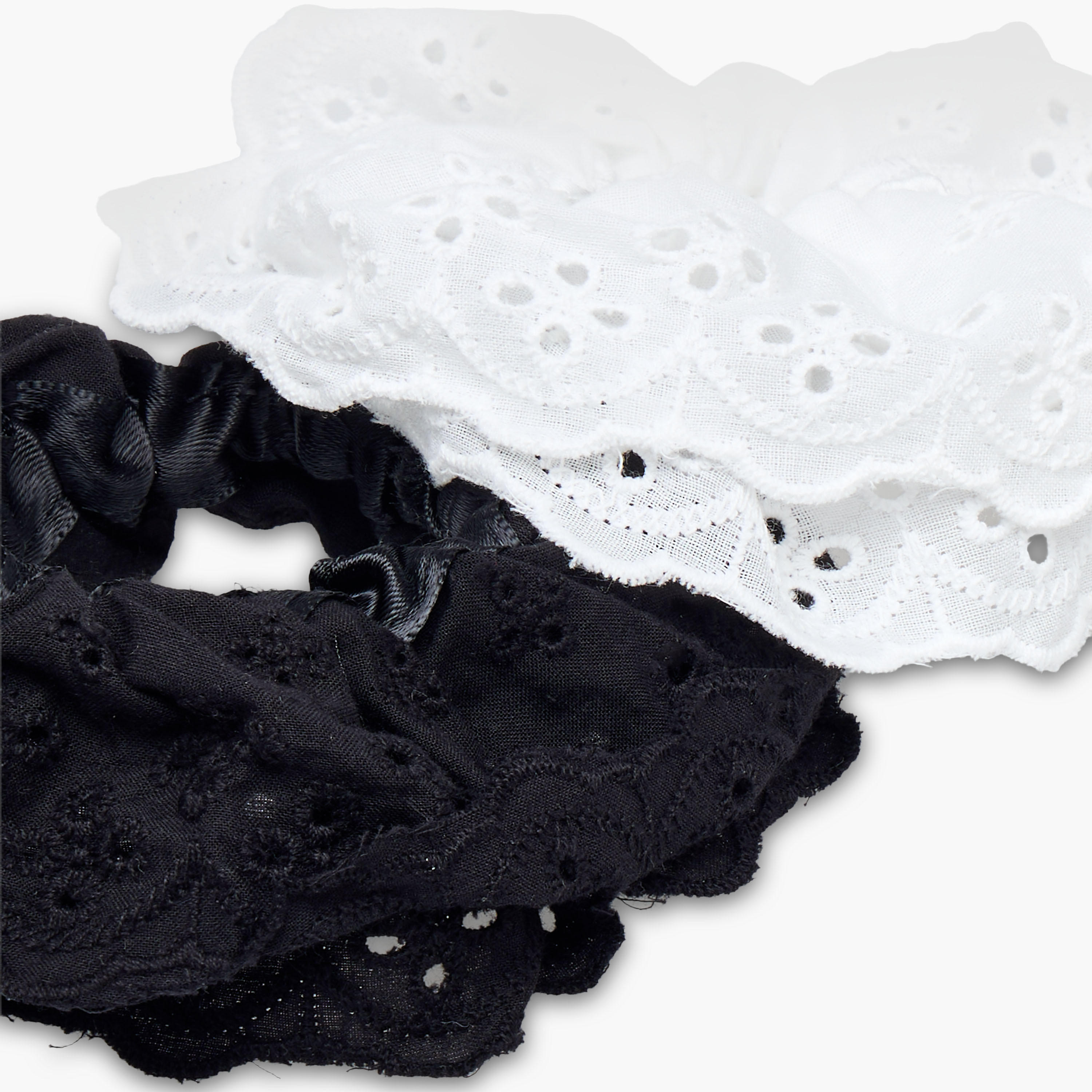 Pack of 2 Schiffli Lace Detail Hair Scrunchie-women-hairaccessories-scrunchies-image-6