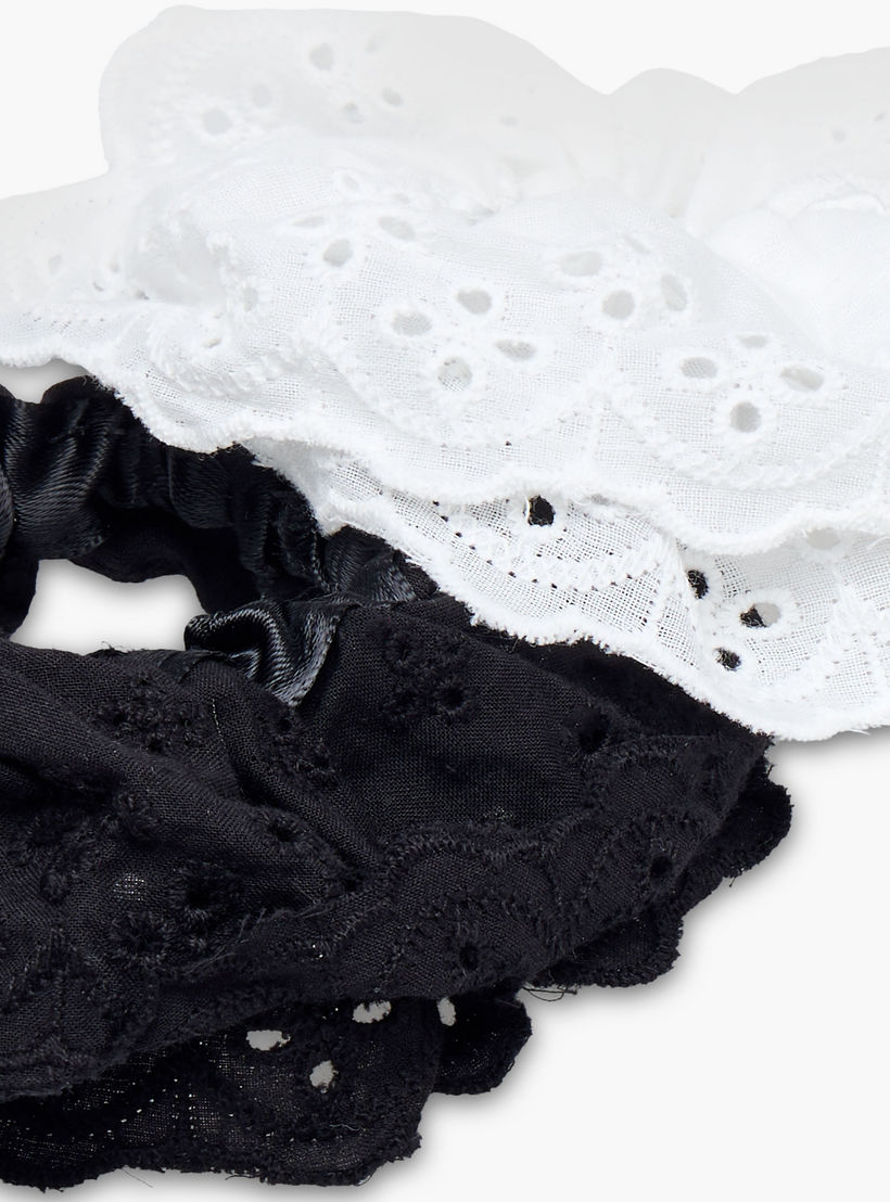 Pack of 2 Schiffli Lace Detail Hair Scrunchie-women-hairaccessories-scrunchies-image-6
