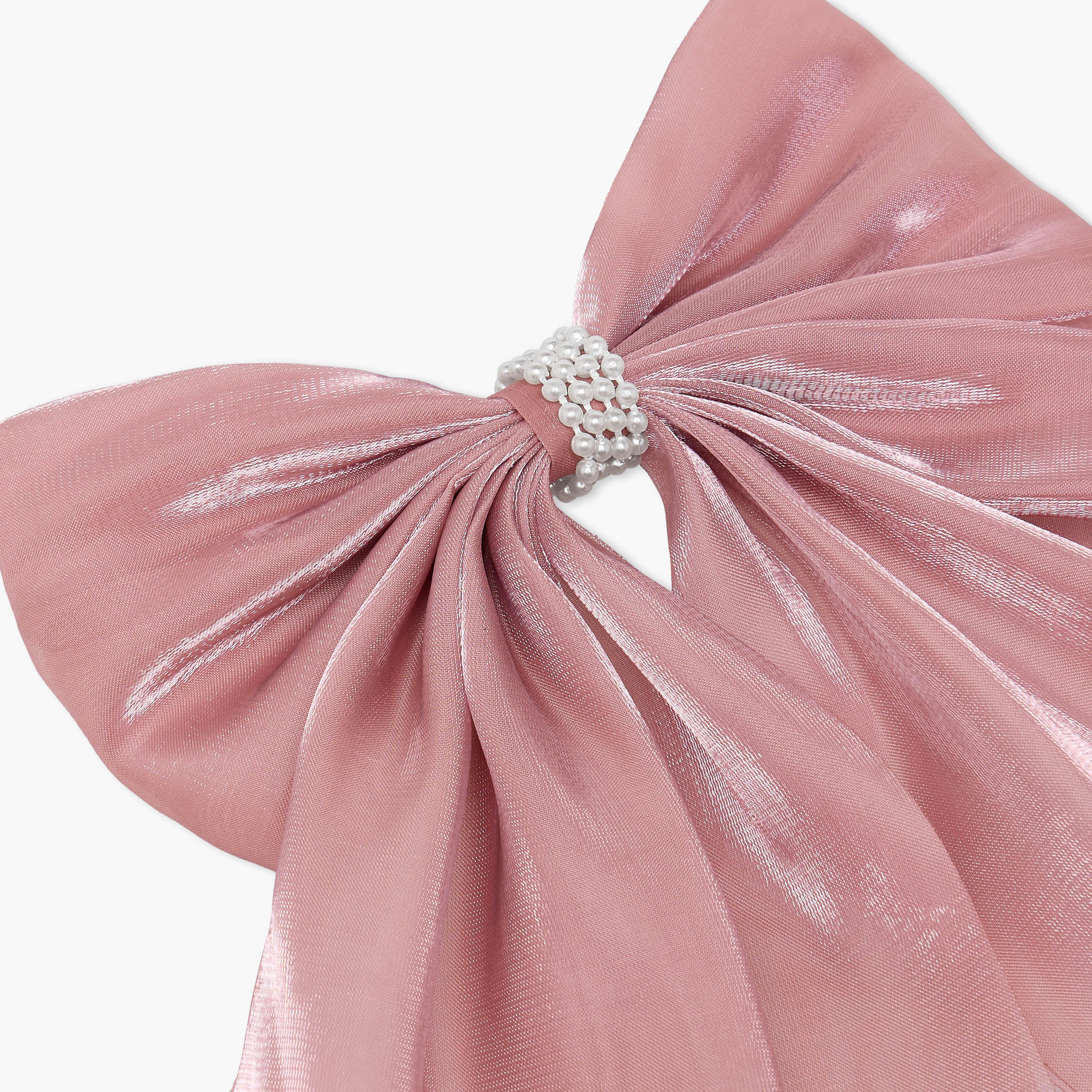 Pearl Embellished Bow Barrette Hair Clip-women-hairaccessories-clips-image-2