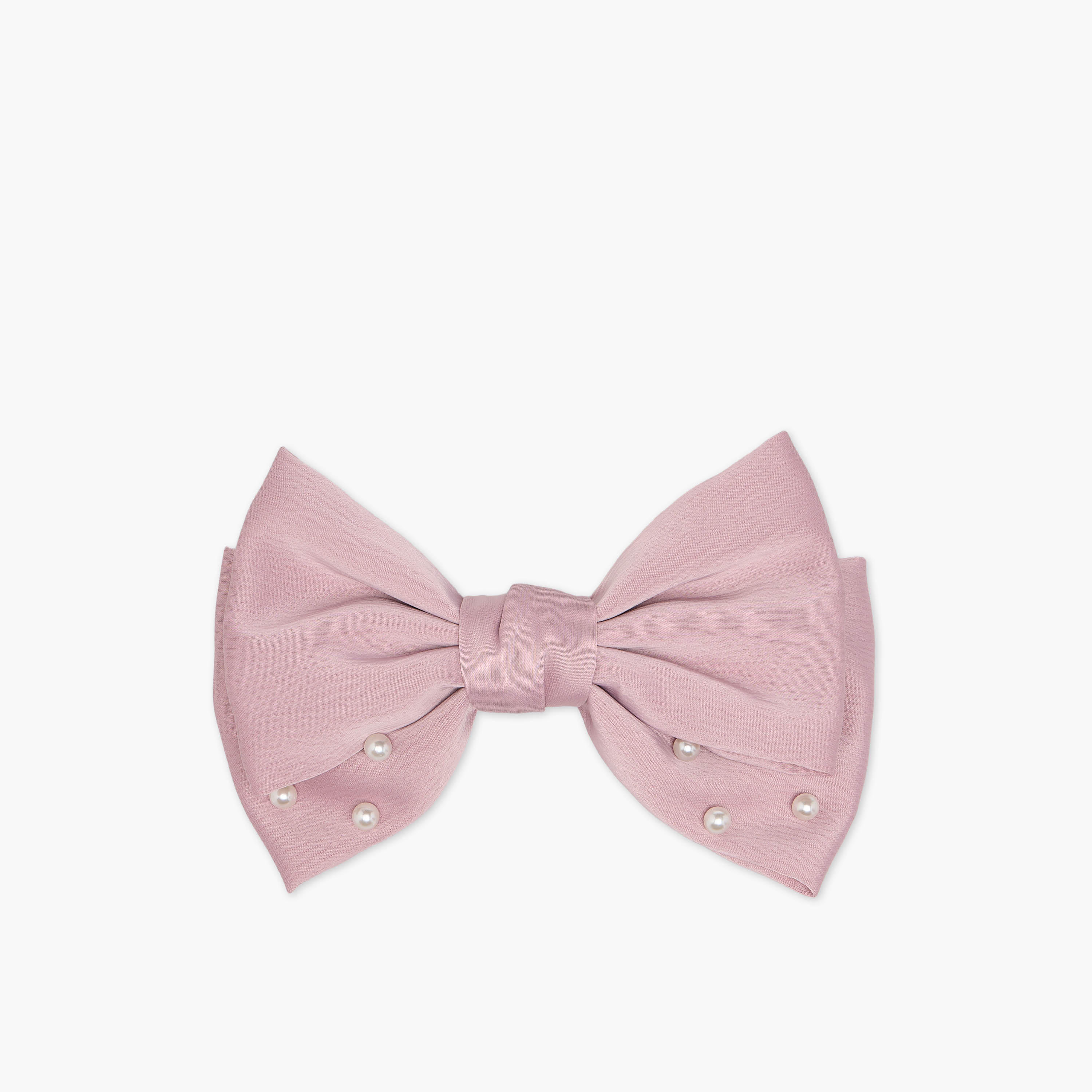 Pearl Embellished Bow Barrette Hair Clip-women-hairaccessories-clips-image-1