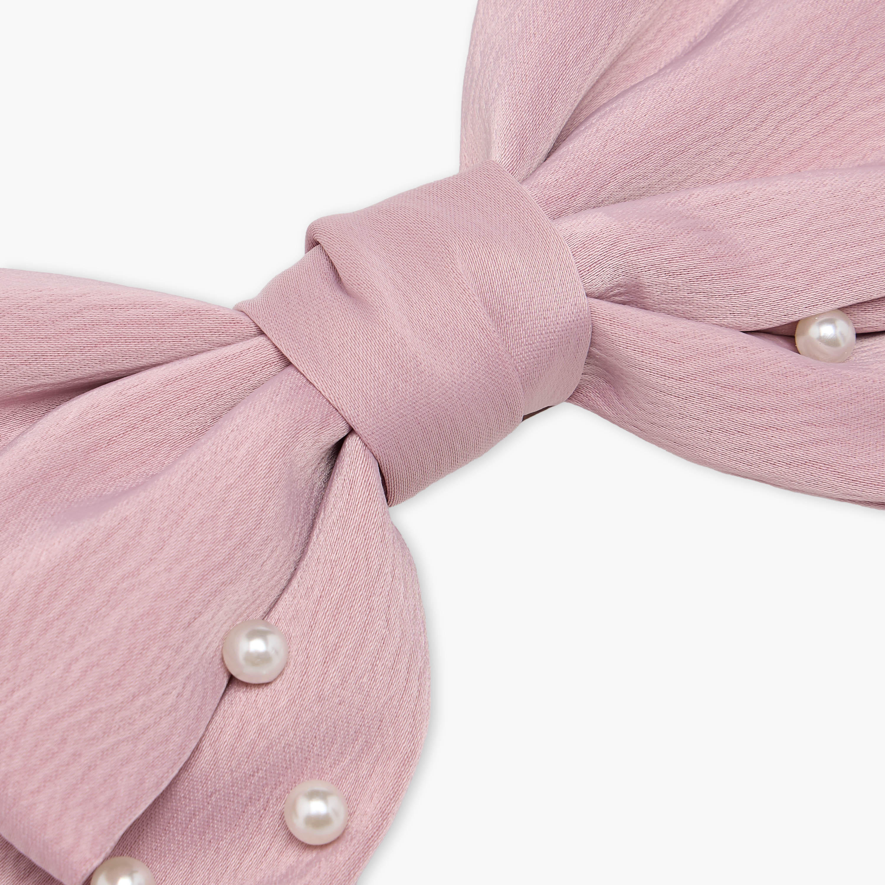 Pearl Embellished Bow Barrette Hair Clip-women-hairaccessories-clips-image-2