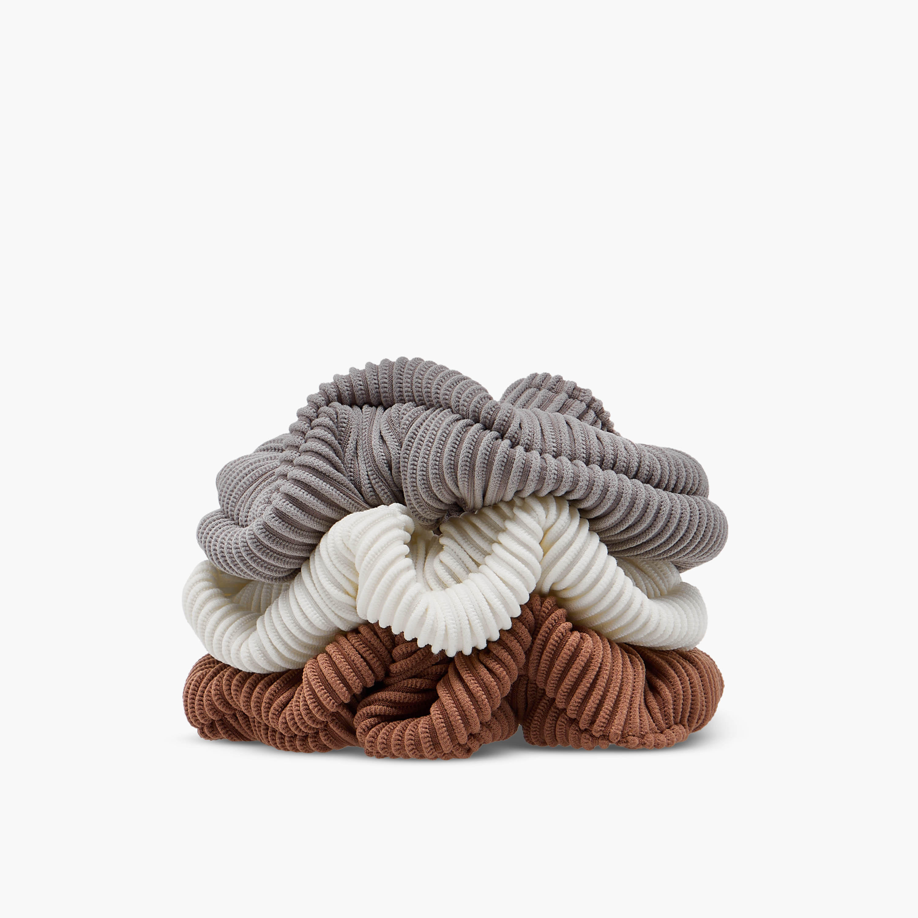 أربطة شعر بارزة الملمس - طقم 3 قطع-women-hairaccessories-scrunchies-image-2
