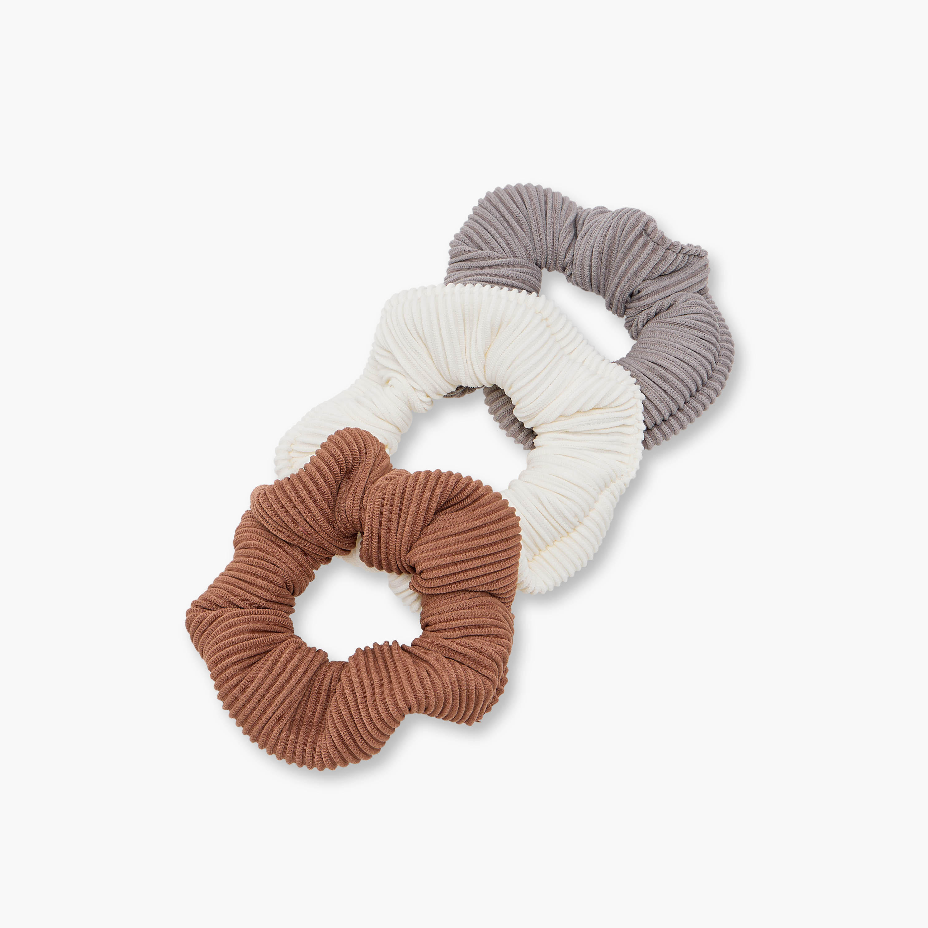أربطة شعر بارزة الملمس - طقم 3 قطع-women-hairaccessories-scrunchies-image-3
