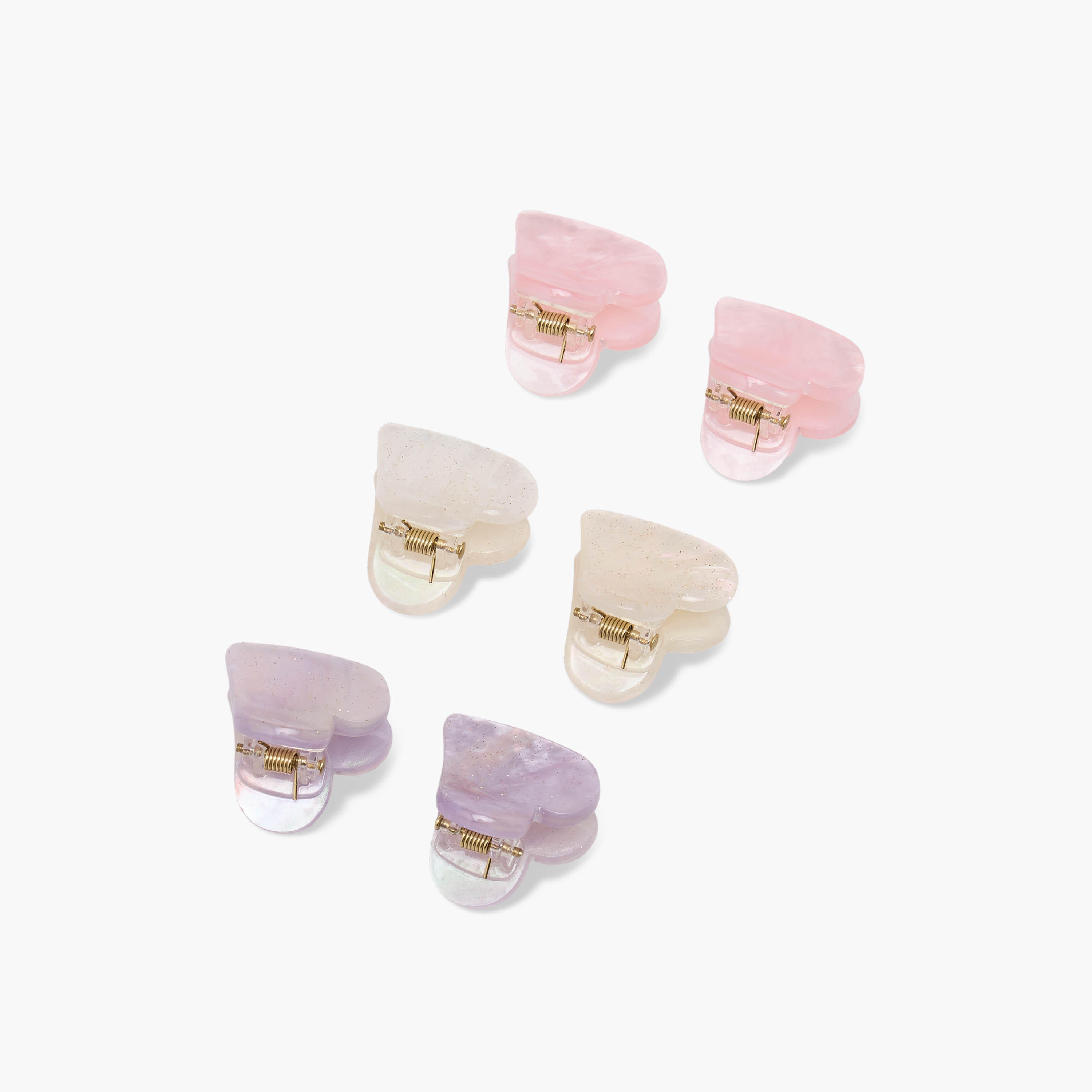 Marble Print Heart Hair Clamp - Set of 6-women-hairaccessories-clamps-image-5