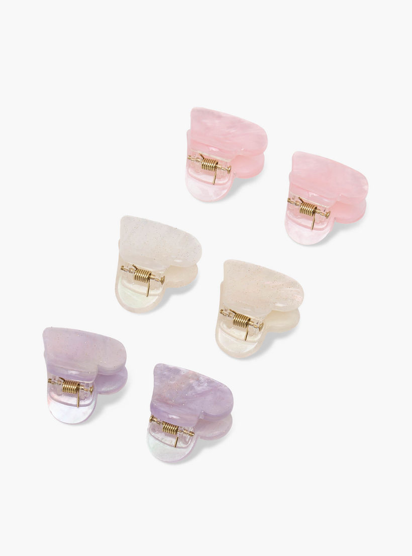 Marble Print Heart Hair Clamp - Set of 6-women-hairaccessories-clamps-image-5