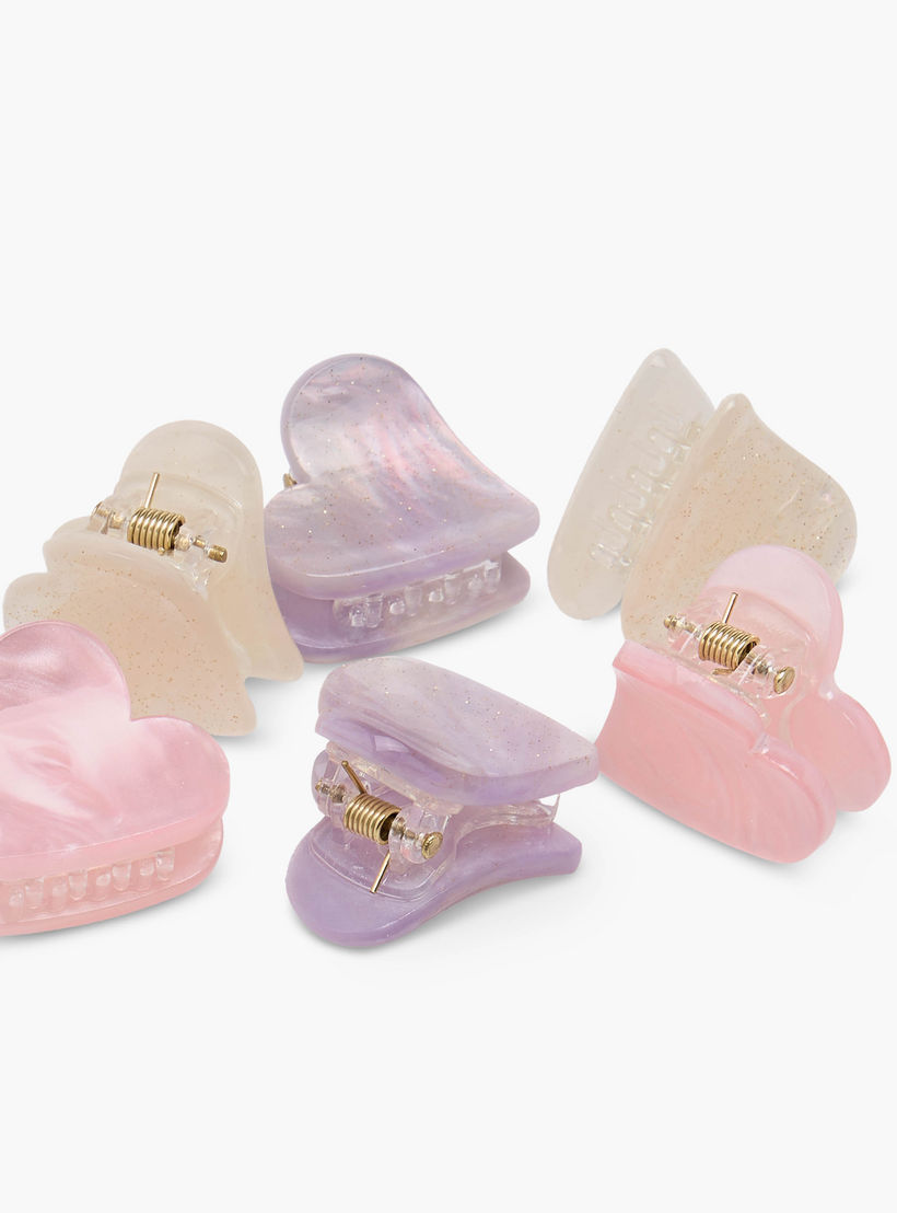 Marble Print Heart Hair Clamp - Set of 6-women-hairaccessories-clamps-image-6