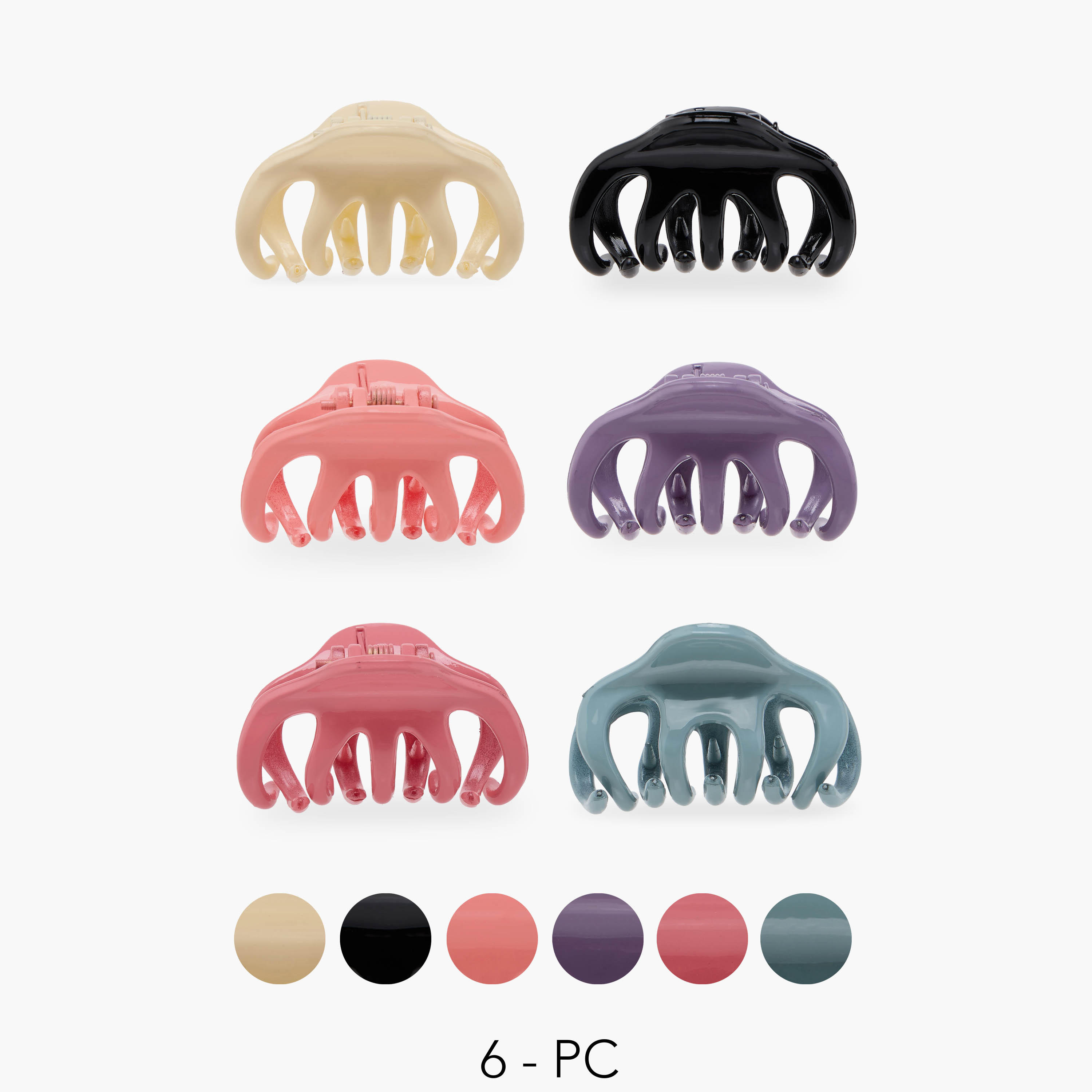 Solid Hair Clamp - Set of 6-women-hairaccessories-clamps-image-1