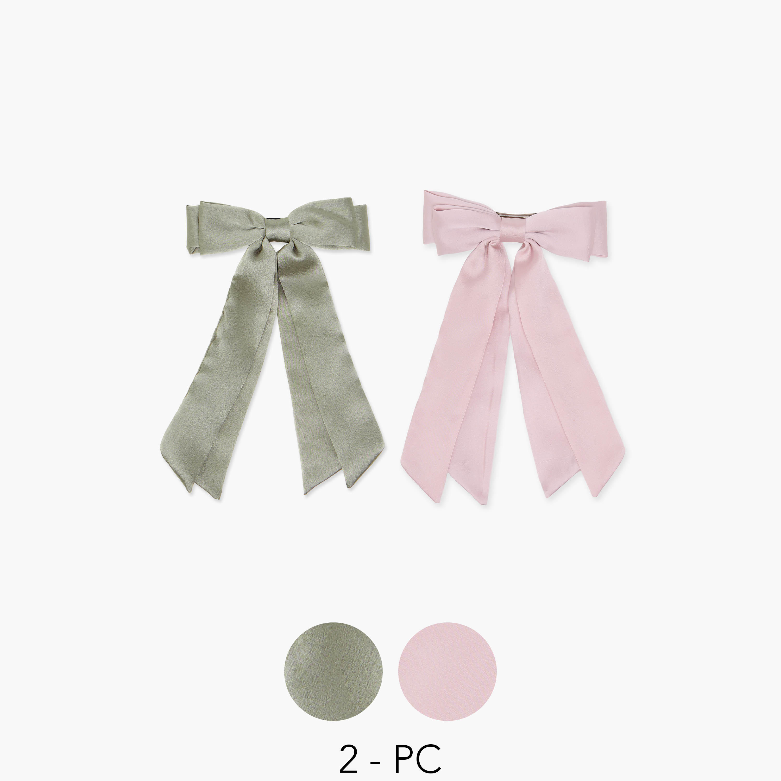 Solid Bow Barrette Hair Clip - Set of 2-women-hairaccessories-clips-image-1