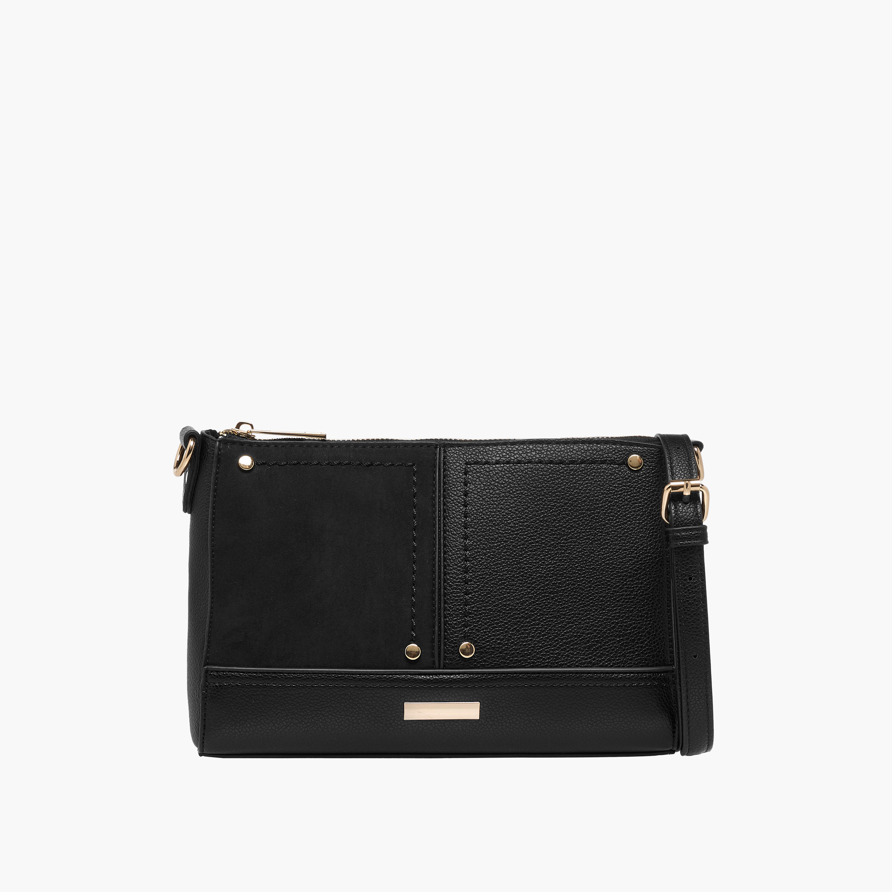Sasha Panelled Crossbody Bag with Zip Closure-women-bagsandwallets-handbags-image-1