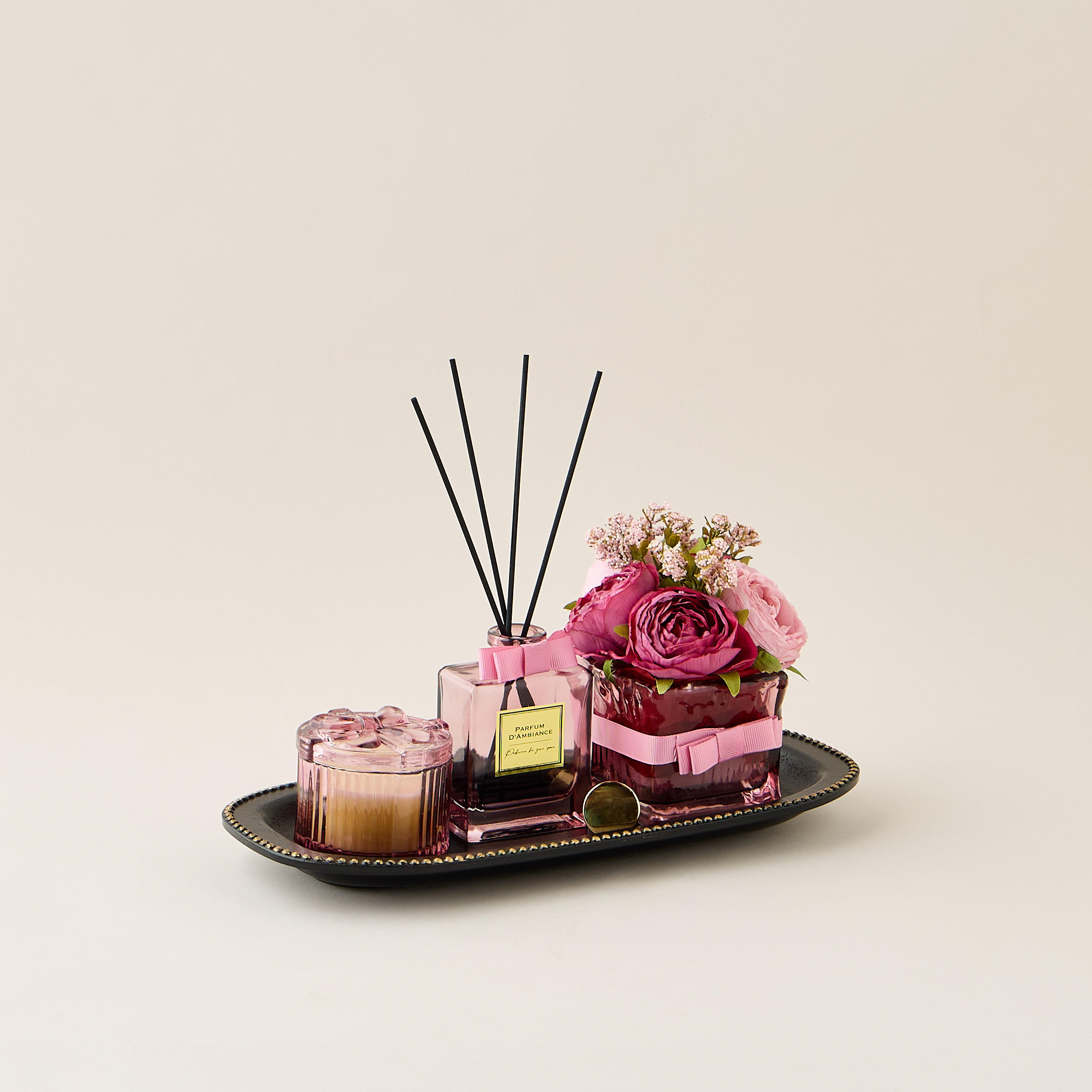 Rose Reed Diffuser Gift Set with Tray-household-homefragrance-fragrancegiftset-image-2