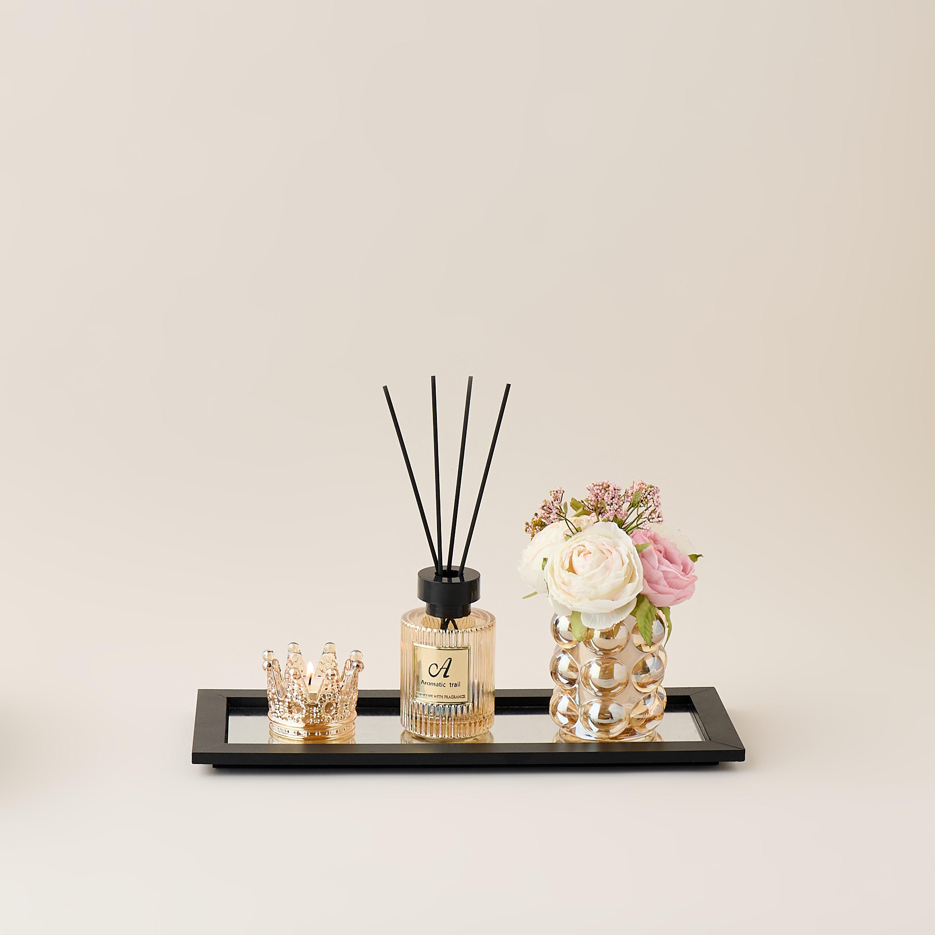Rose Reed Diffuser Gift Set with Tray-household-homefragrance-fragrancegiftset-image-1