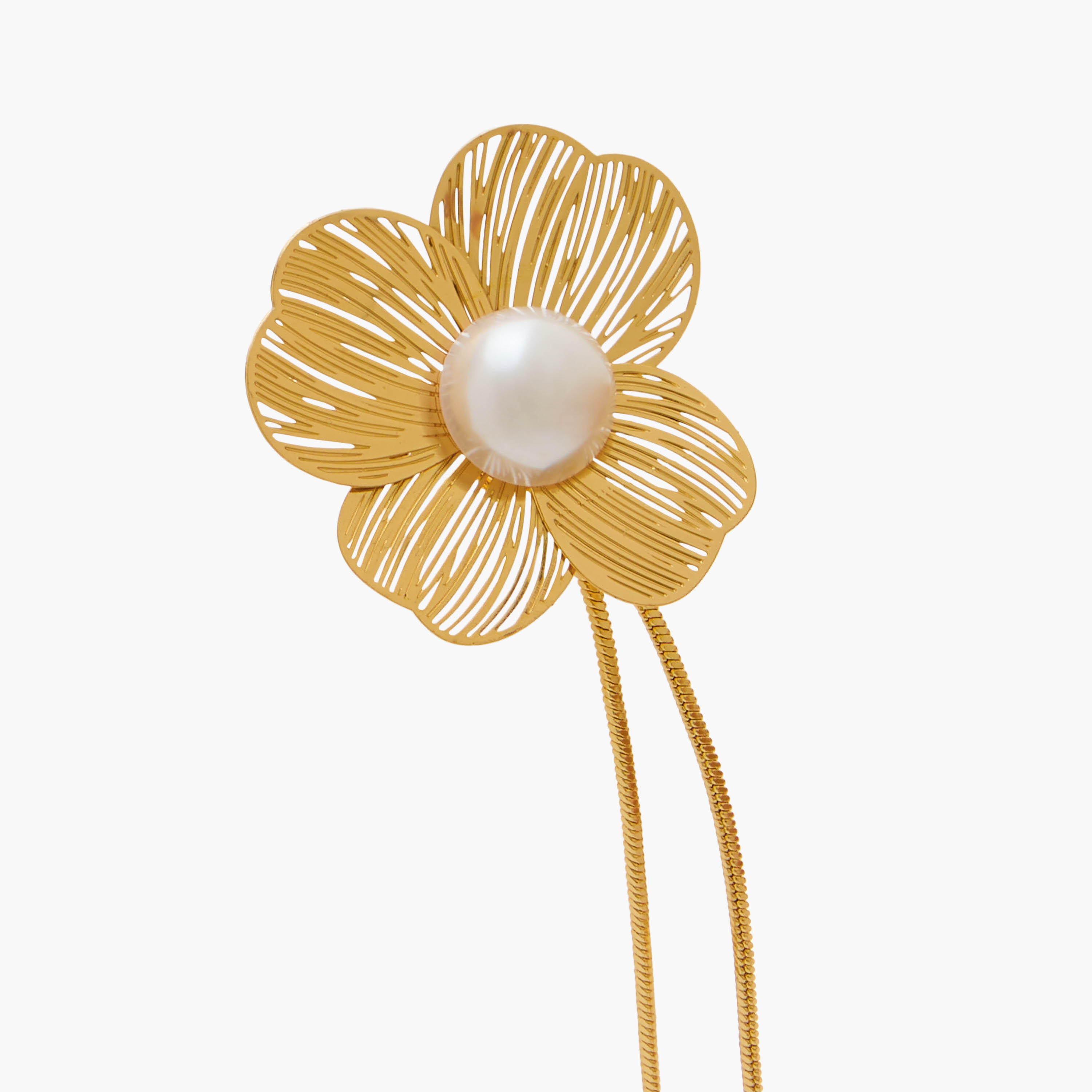 Floral Pearl Dangler Earrings with Pushback Closure-women-watchesandjewellery-jewellery-earrings-image-3