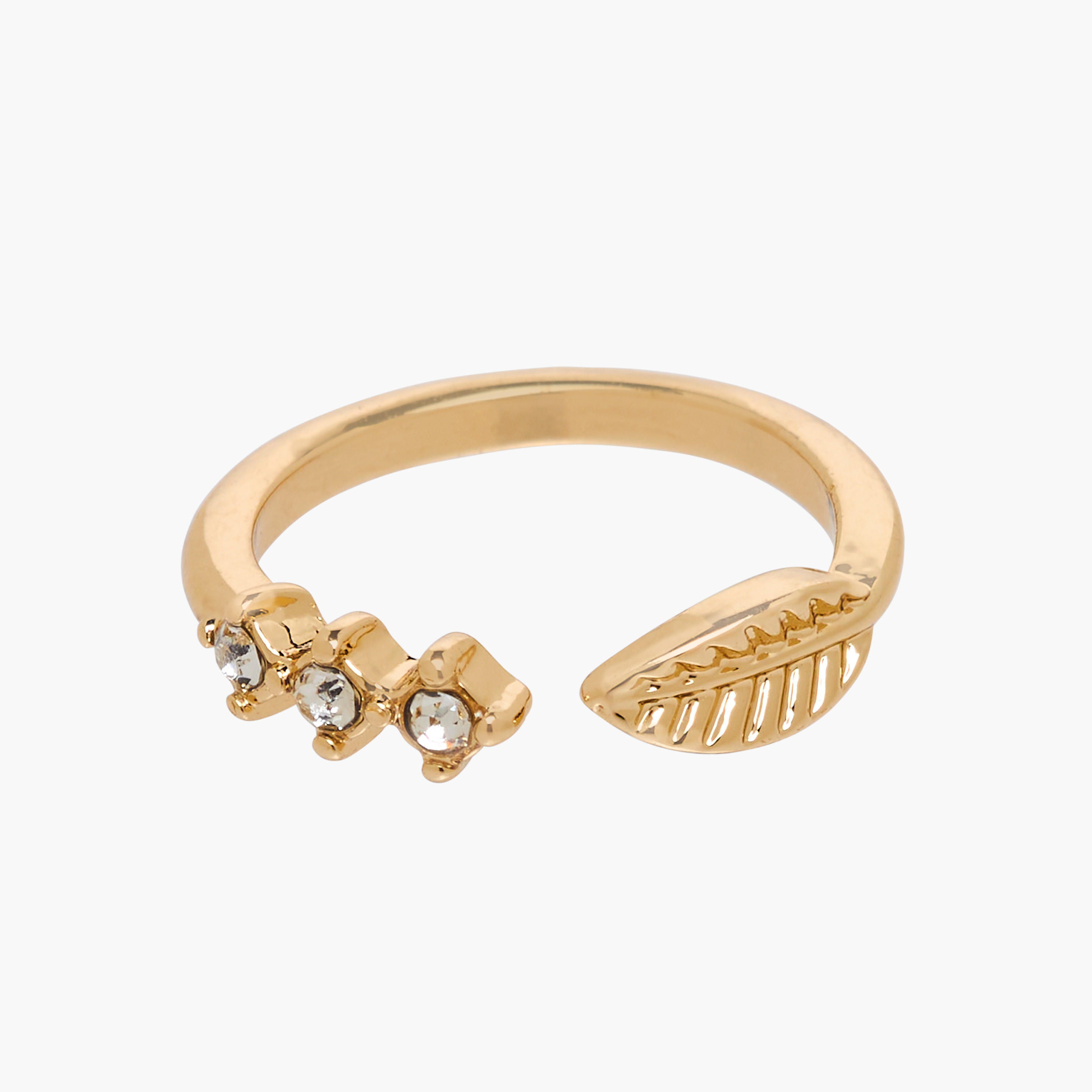 Stackable Gold Tone Metal Ring - Set of 5-women-watchesandjewellery-jewellery-rings-image-3