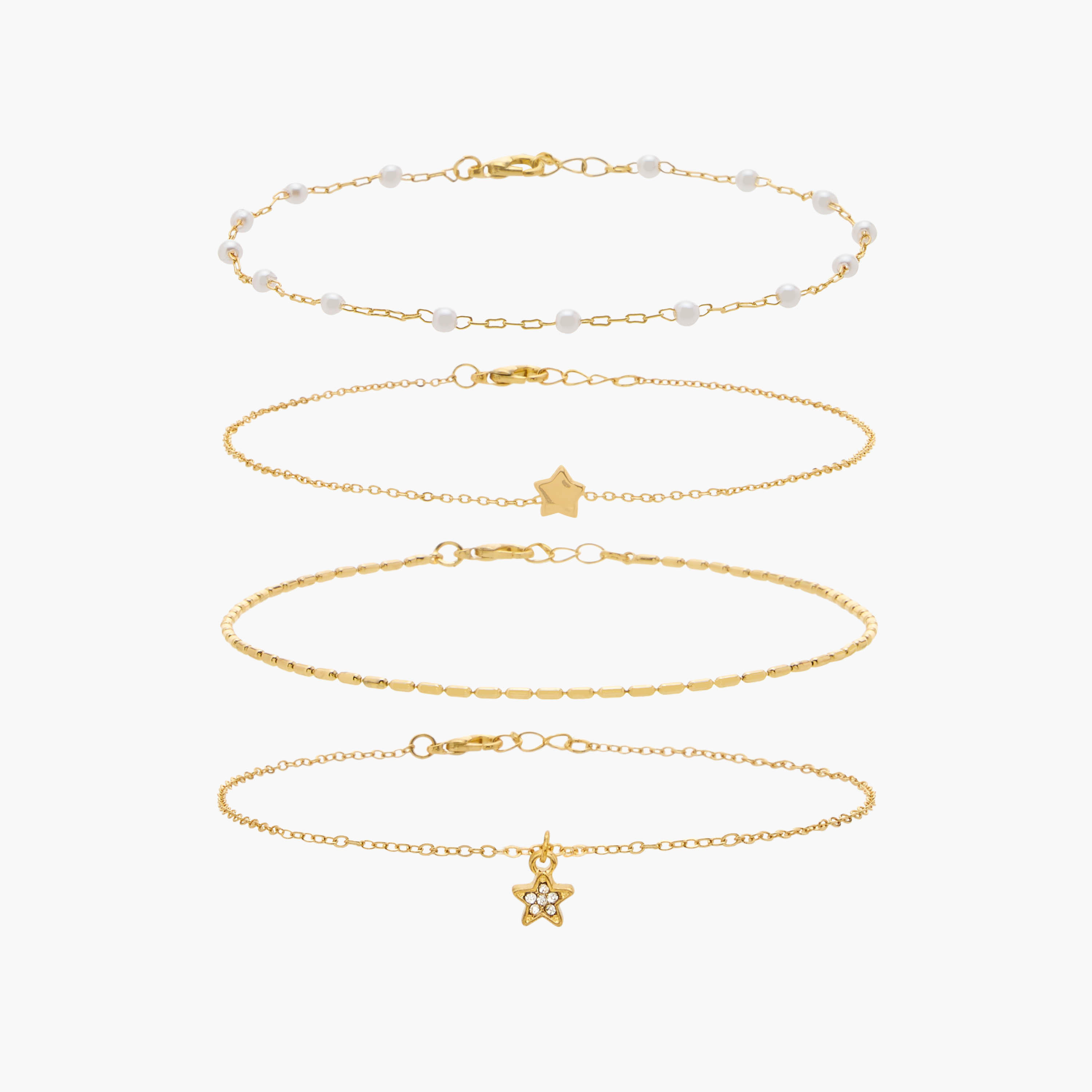 Assorted Anklet with Lobster Clasp Closure - Set of 4-women-watchesandjewellery-jewellery-anklets-image-1
