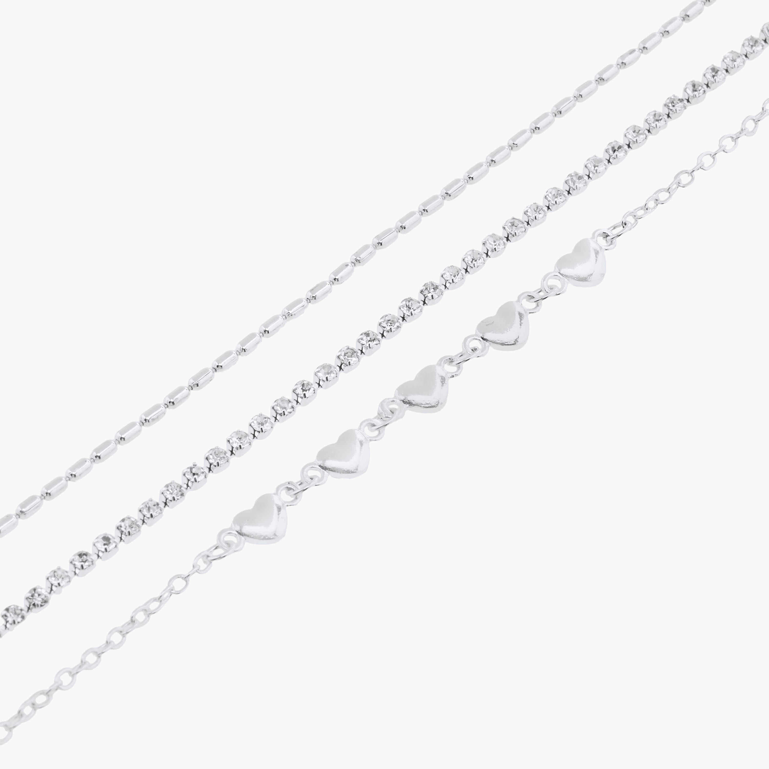 Embellished Anklet with Lobster Clasp - Set of 3-women-watchesandjewellery-jewellery-anklets-image-9