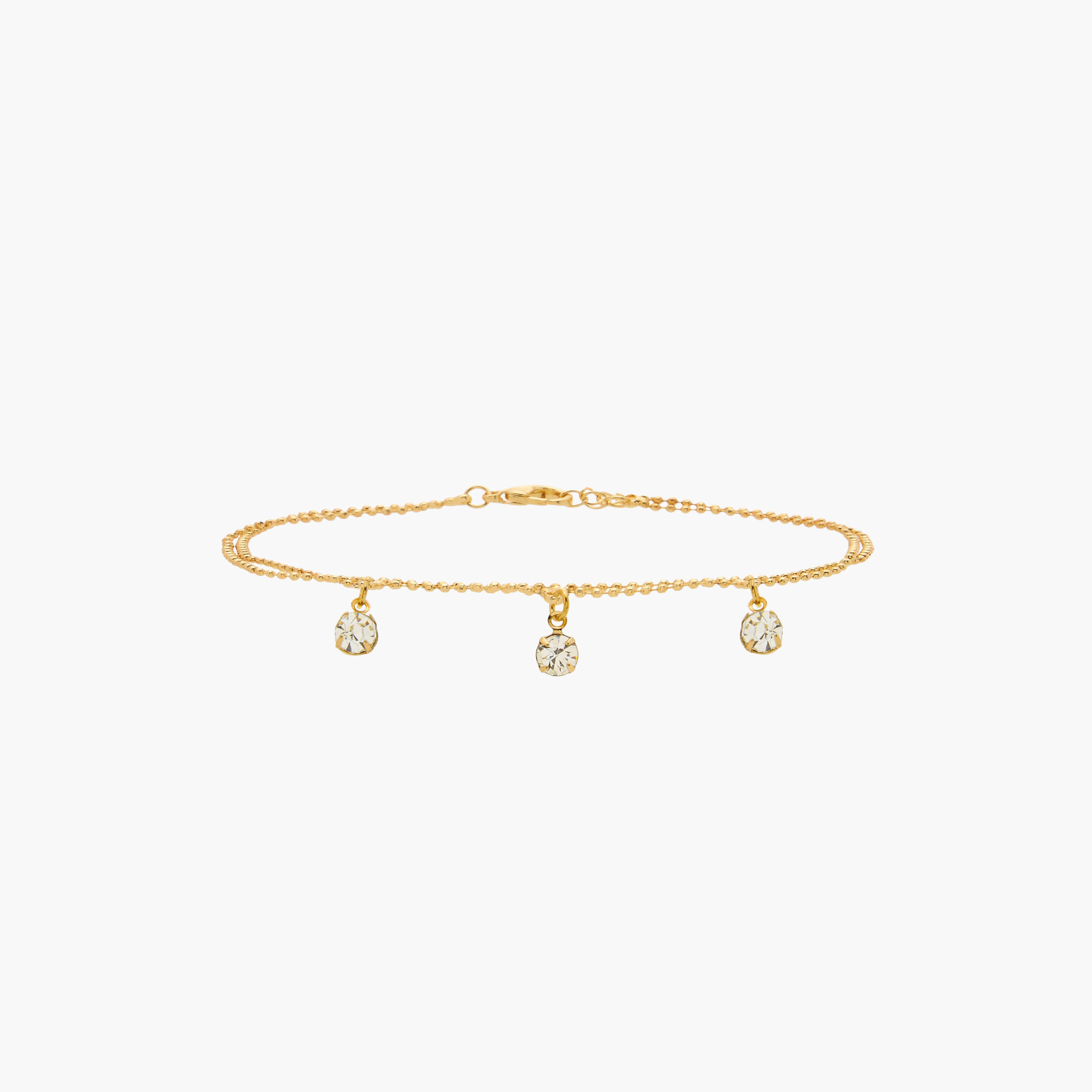 Cubic Zirconia Charm Accent Anklet with Lobster Clasp Closure-women-watchesandjewellery-jewellery-anklets-image-1