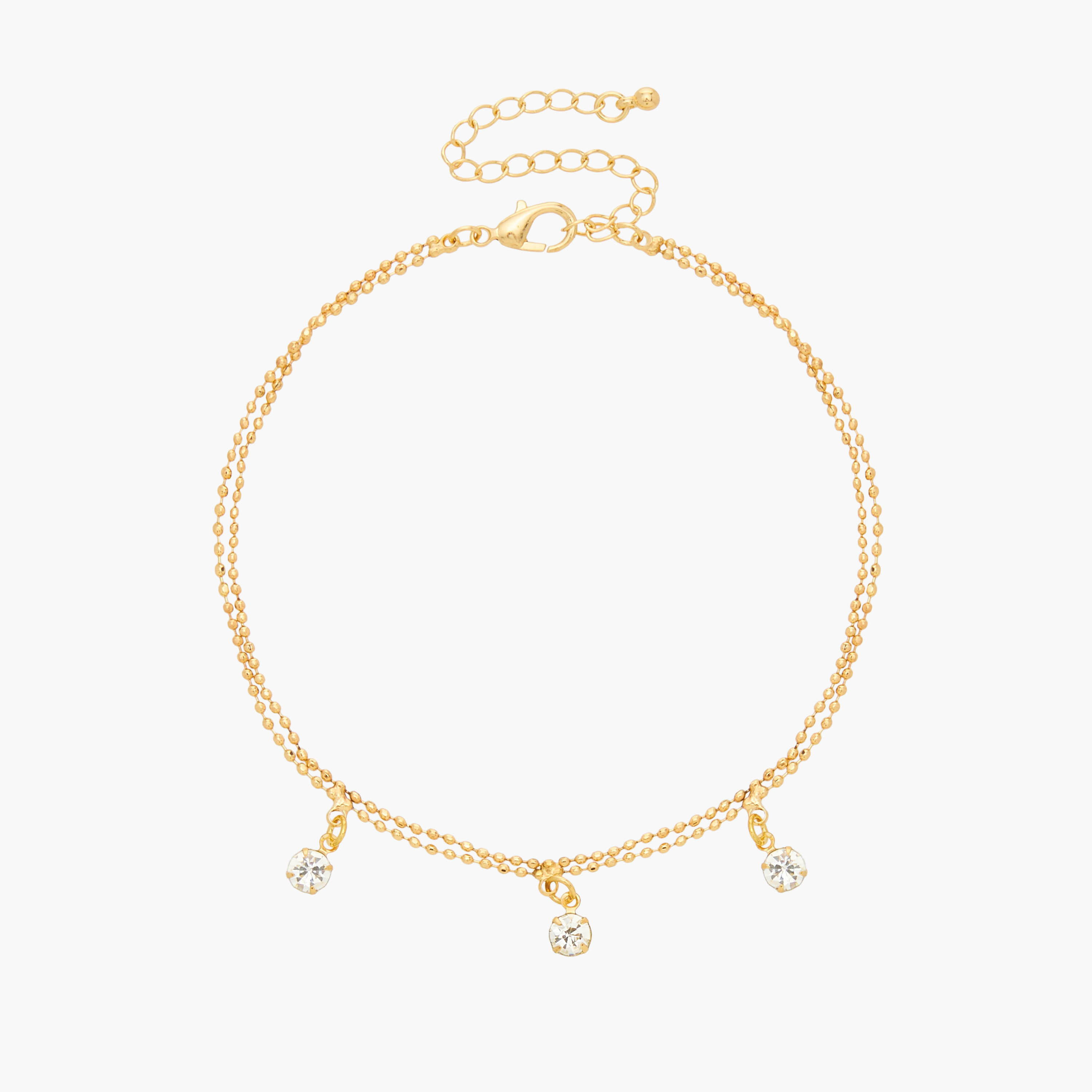 Cubic Zirconia Charm Accent Anklet with Lobster Clasp Closure-women-watchesandjewellery-jewellery-anklets-image-2