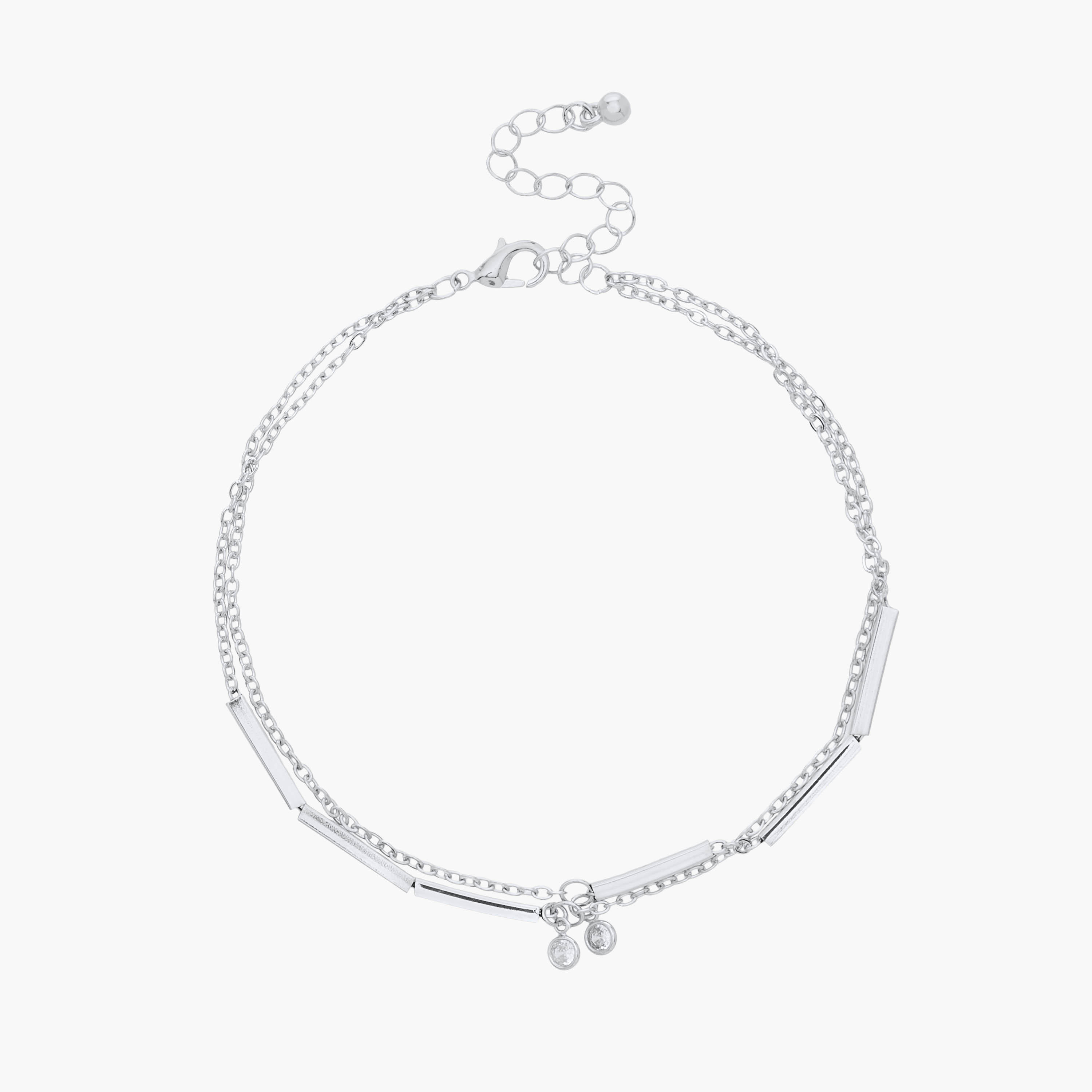 Cubic Zirconia Charm Accent Anklet with Lobster Clasp Closure-women-watchesandjewellery-jewellery-anklets-image-2