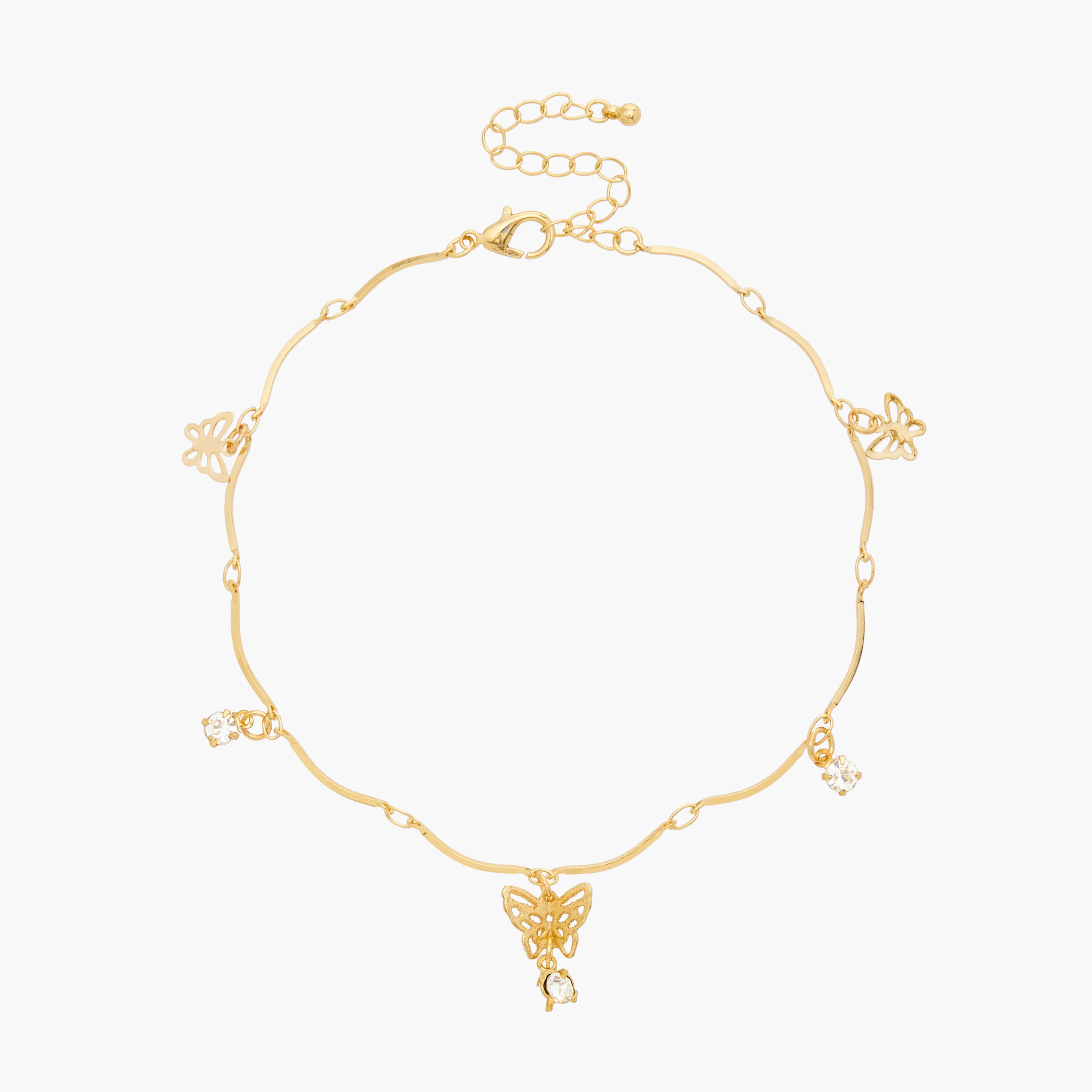 Cubic Zirconia Charm Accent Anklet with Lobster Clasp Closure-women-watchesandjewellery-jewellery-anklets-image-2