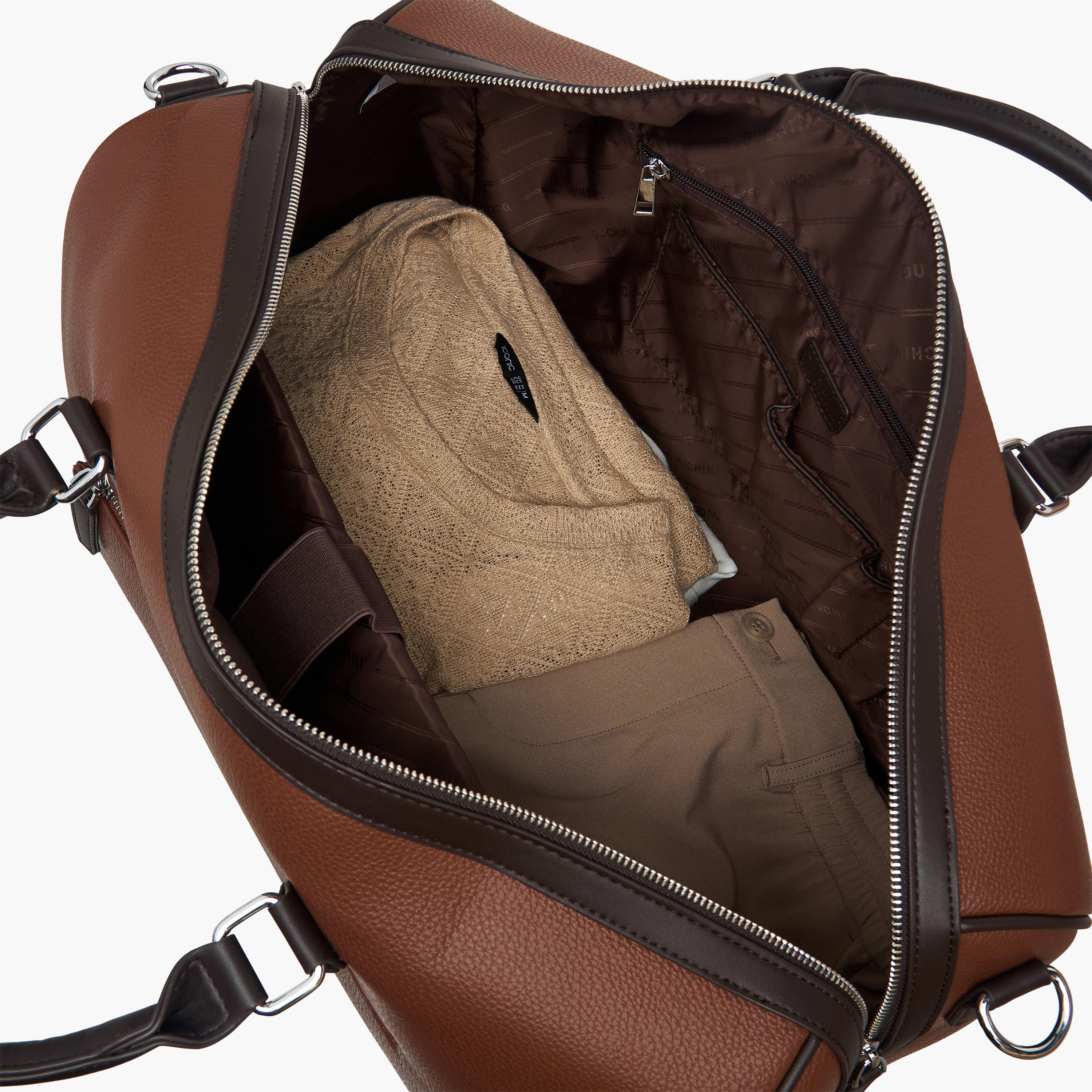 شنطة دافل سادة بحزام قابل للفصل وسحاب إغلاق من دوتشيني-travel-luggagesandbags-dufflebags-image-8