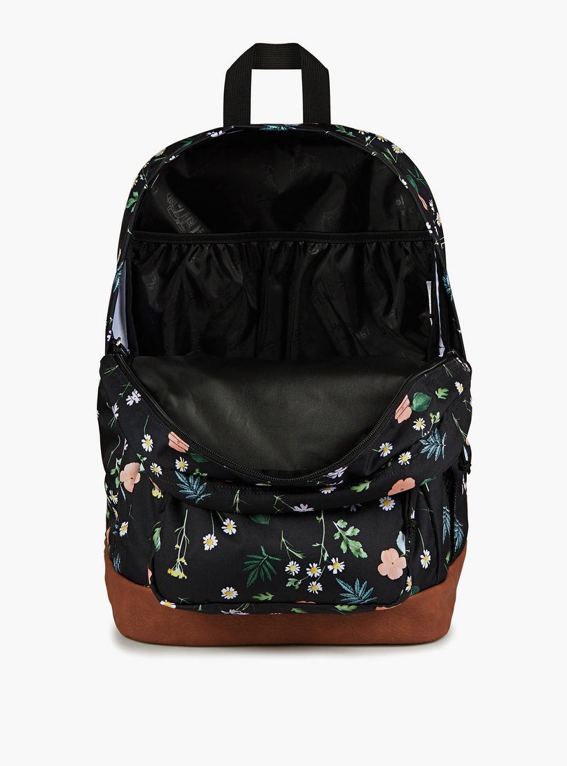 Jansport Floral Print Backpack with Adjustable Straps and Zip Closure - 21x31x44 cms-school-bagsandbackpacks-backpacks-image-3
